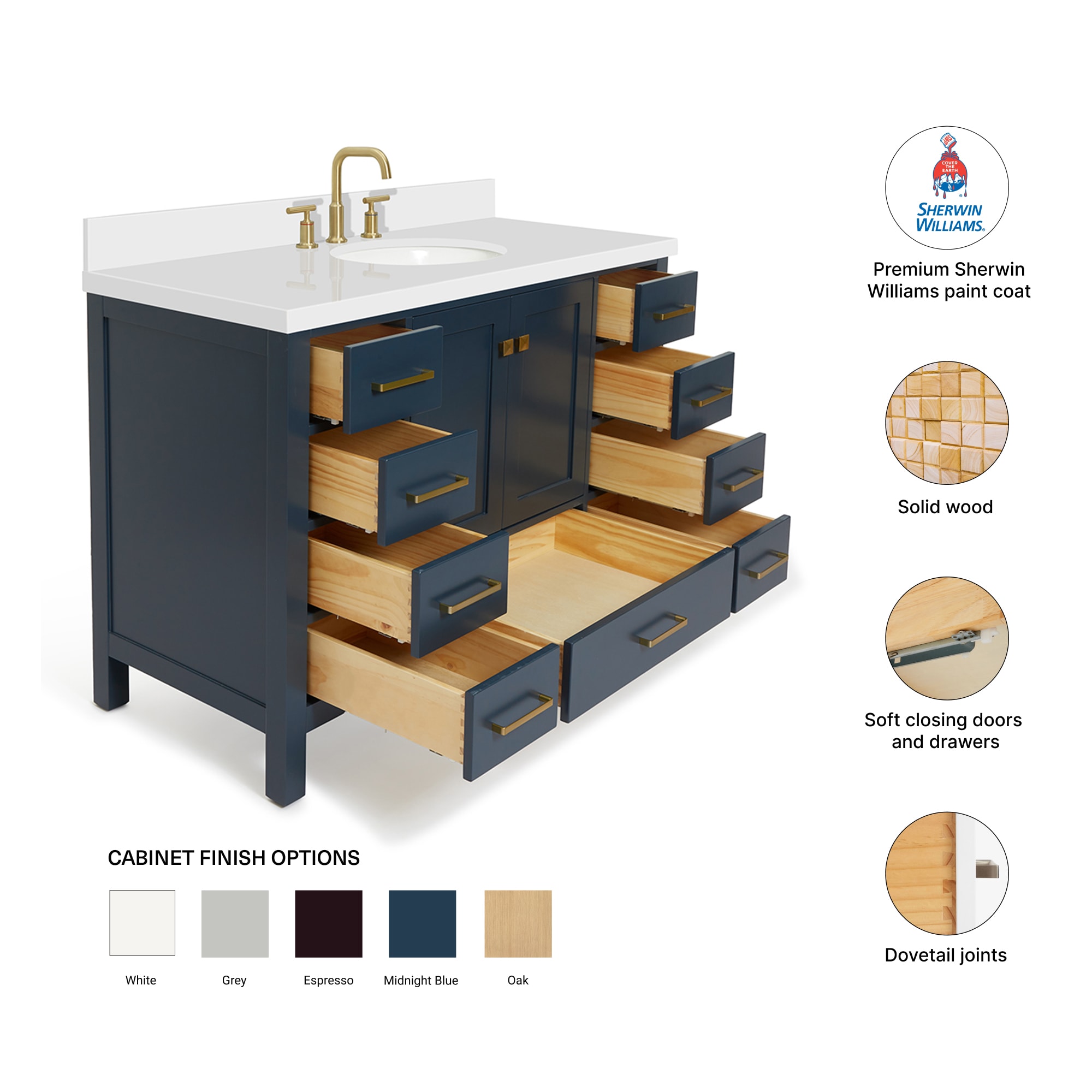 ARIEL A049SWQOVOMNB Bath-Vanity-Combo - View #4