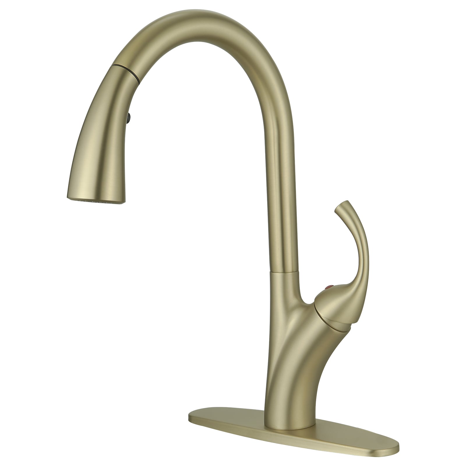 BWE A-94033-BG Brushed Gold Single Handle Deck-mount Kitchen Faucet with Sprayer ( Deck Plate Included )