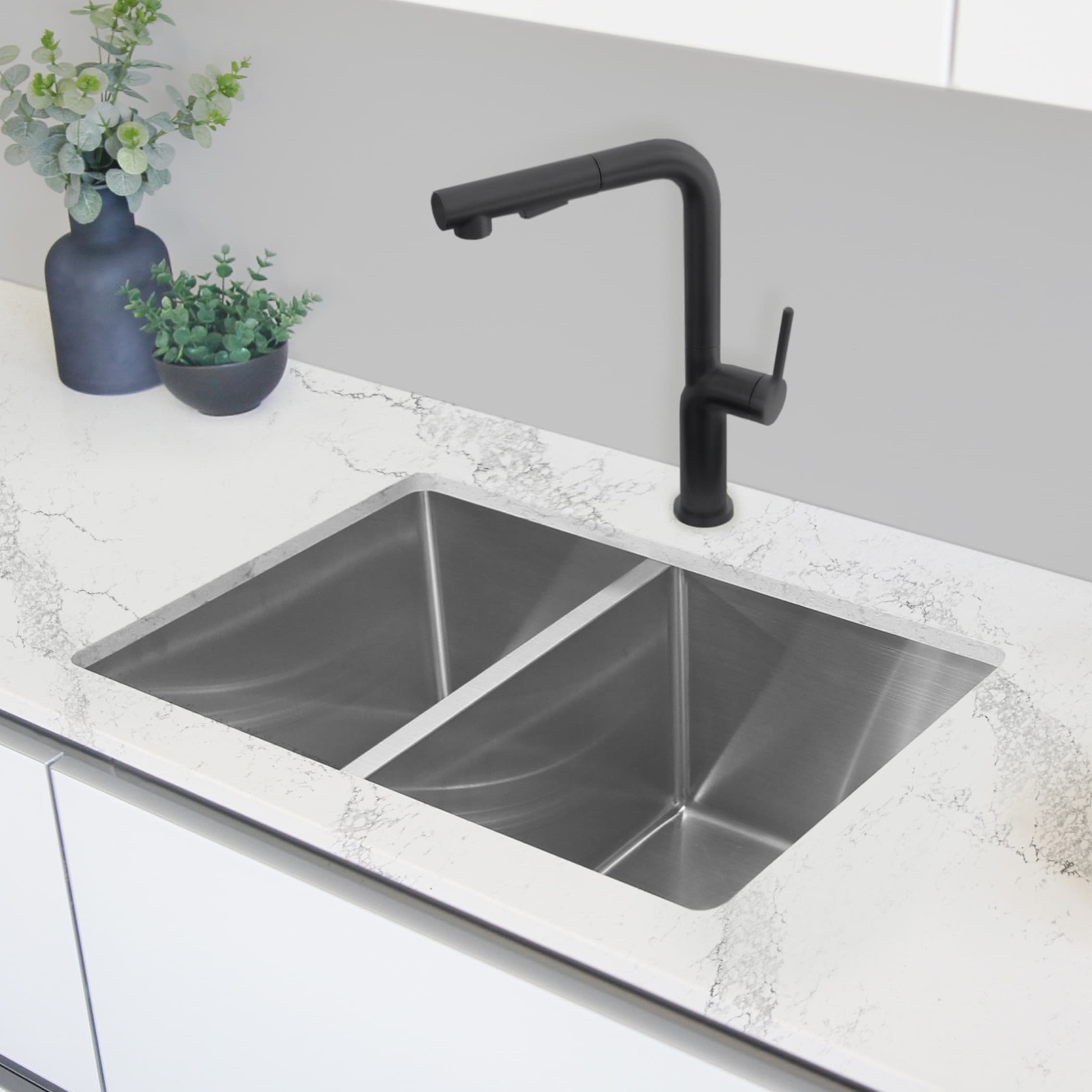 Undermount Kitchen Sink Stainless Steel Single/Double Bowl Drainer Waste Kit New 