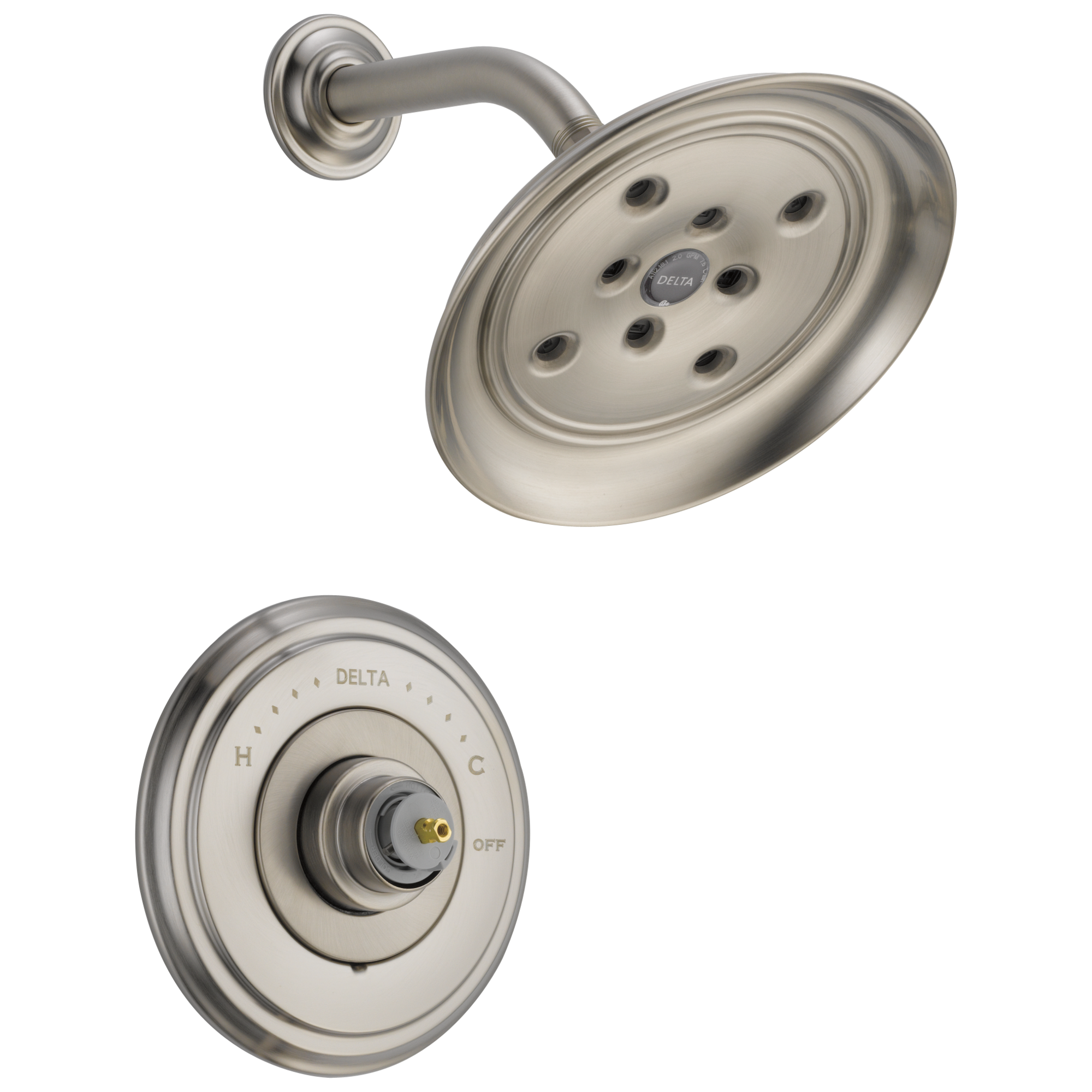 Delta T14297-SSLHP Cassidy Stainless Sold separately Single function 7.875-Inches Round Shower Faucet with Valve