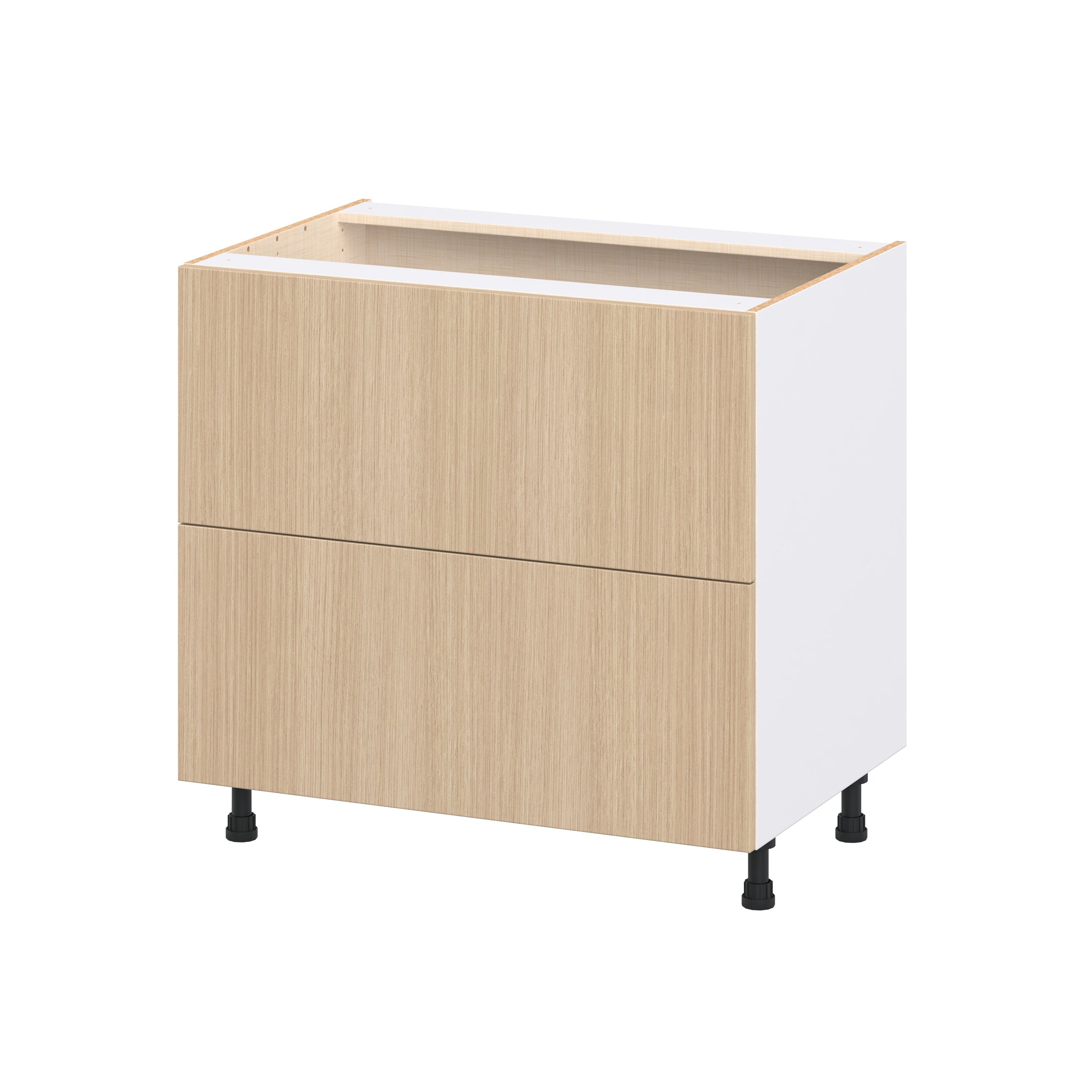 Hugo&Borg Winston 36-in W x 34.5-in H x 24.5-in D Mojavi Oak Laminate Drawer Base Fully Assembled Cabinet Flat Panel Slab
