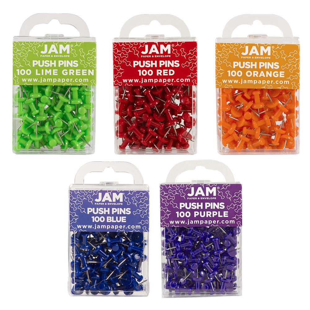 Staples Push Pins Assorted Colors 500/Tub 480118 