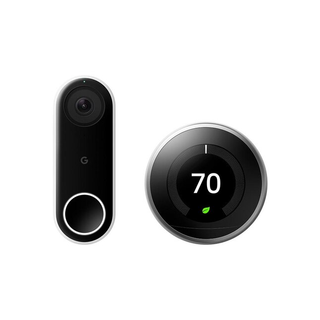 Brood vacuüm Miles Google Nest Hello Smart Doorbell + Nest Learning Smart Thermostat in  Stainless Steel Bundle at Lowes.com