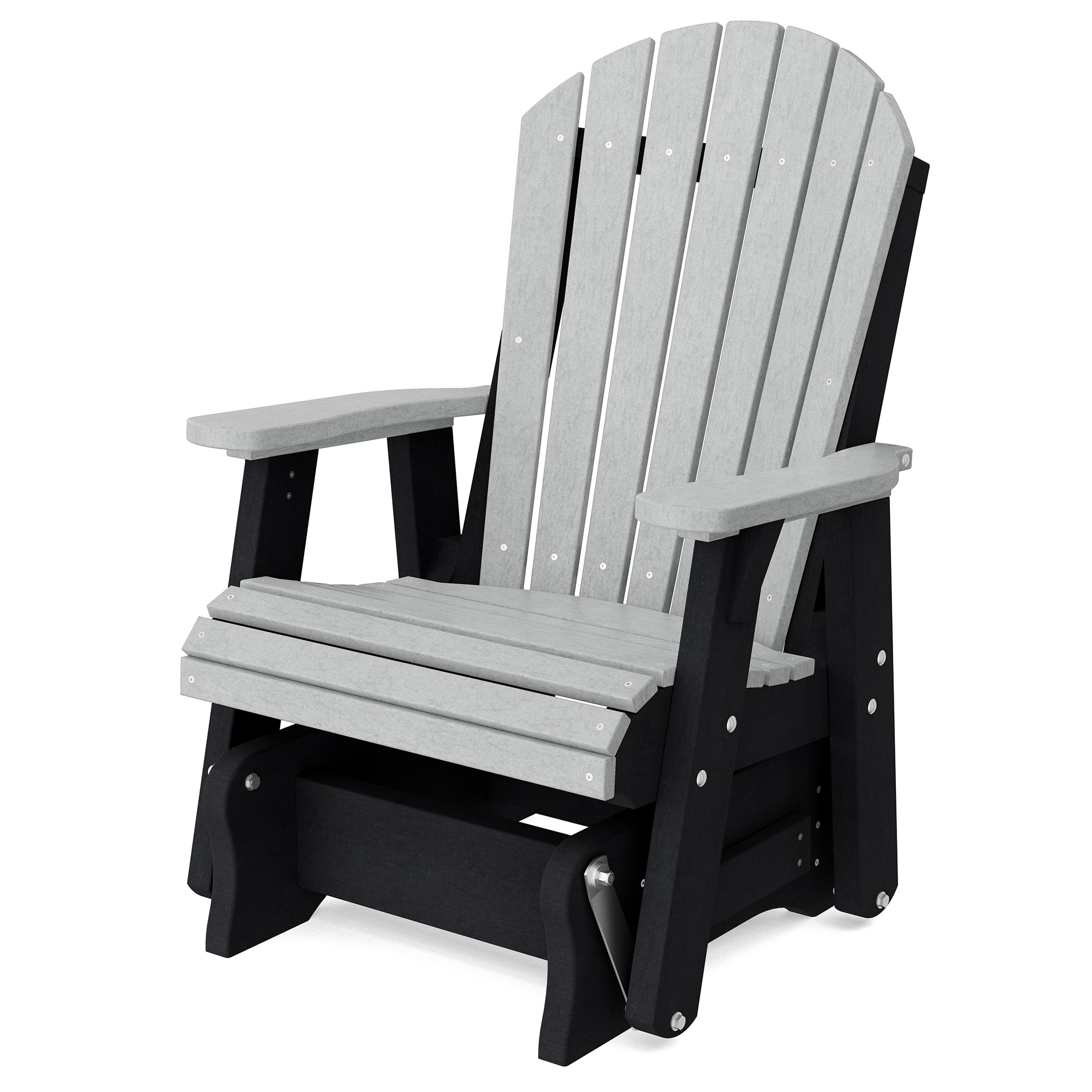 Wildridge LCC-106-LG-BK Heritage 1 -person Light Gray/Black HDPE Outdoor Glider