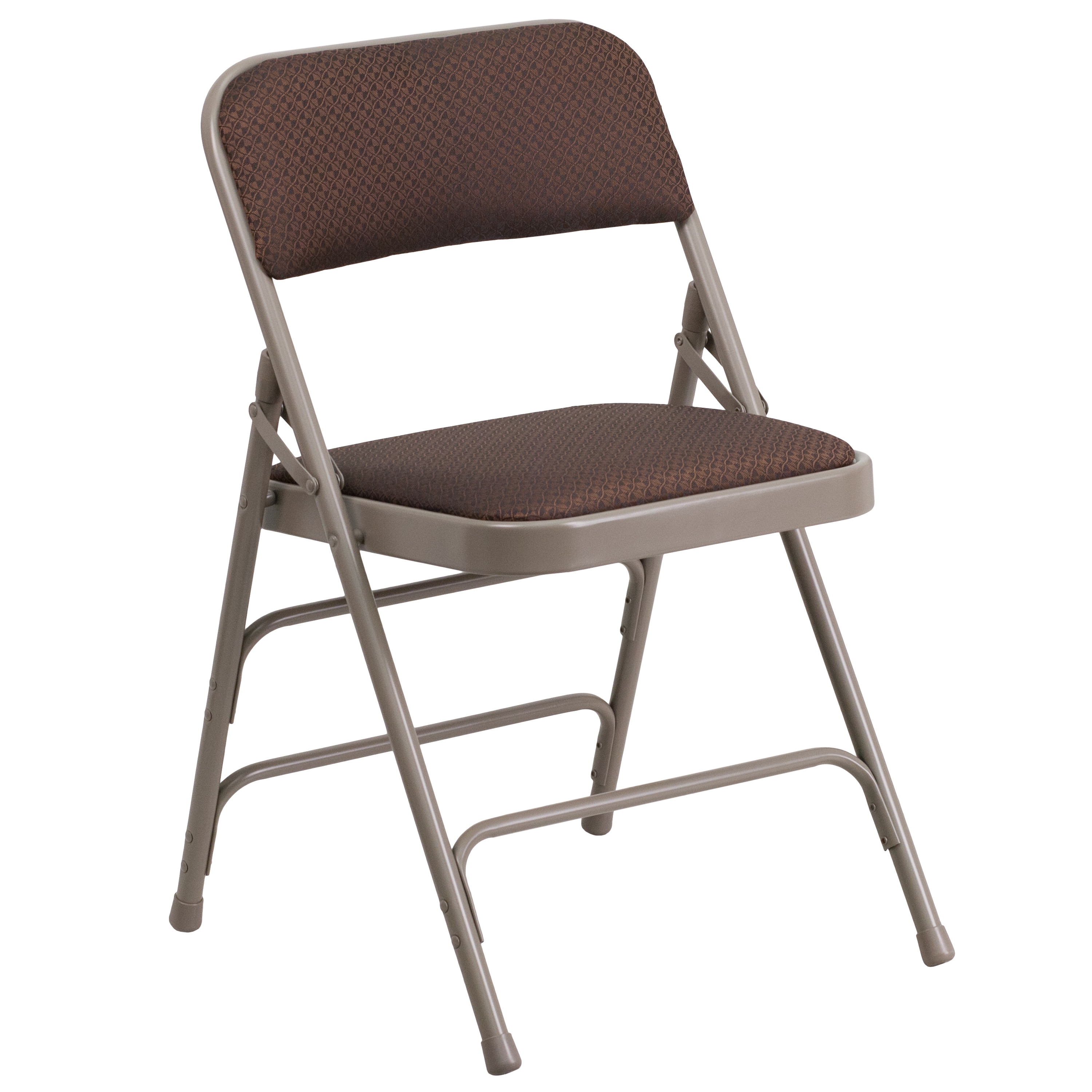 Flash Furniture 889142000631 Brown Patterned Commercial/Residential Standard Folding Chair with Upholstered Seat ( Outdoor )