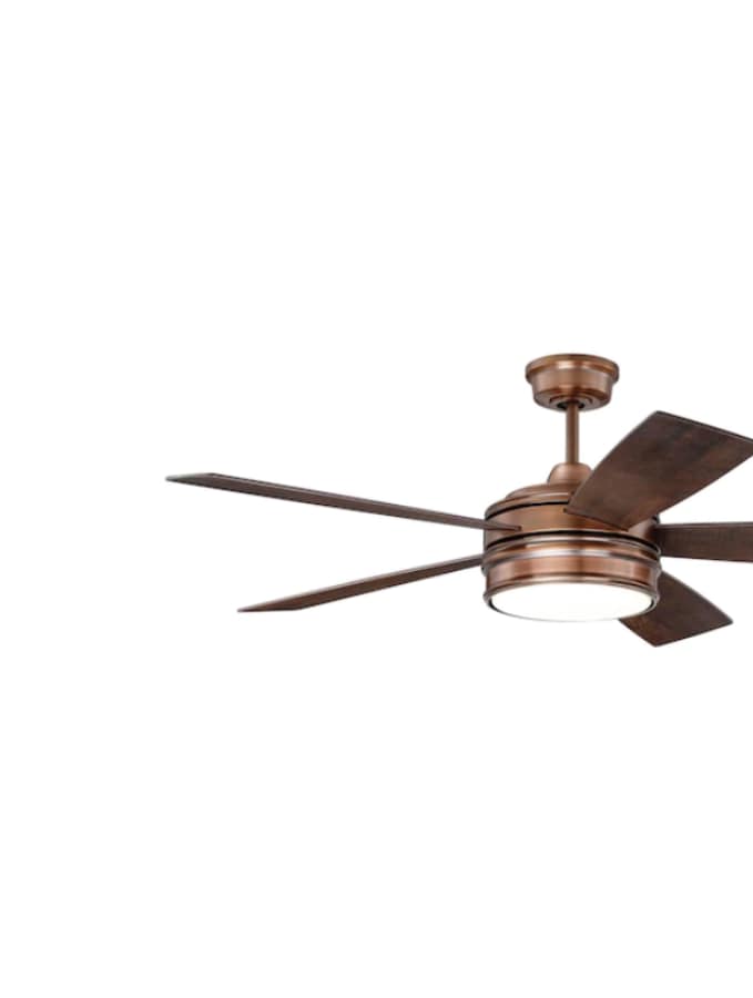 Craftmade Ceiling Fan with LED Light and Remote BRX52BCP5 Braxton Brushed Copper 52 Inch Dimmable - 3