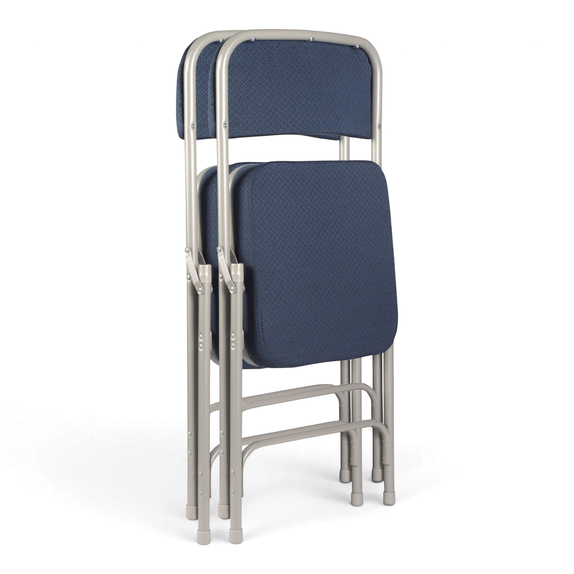 Hampden Furnishings 2 -Pack Blue Metal Frame Padded Indoor Standard Folding Chair 300-lb Weight Cap