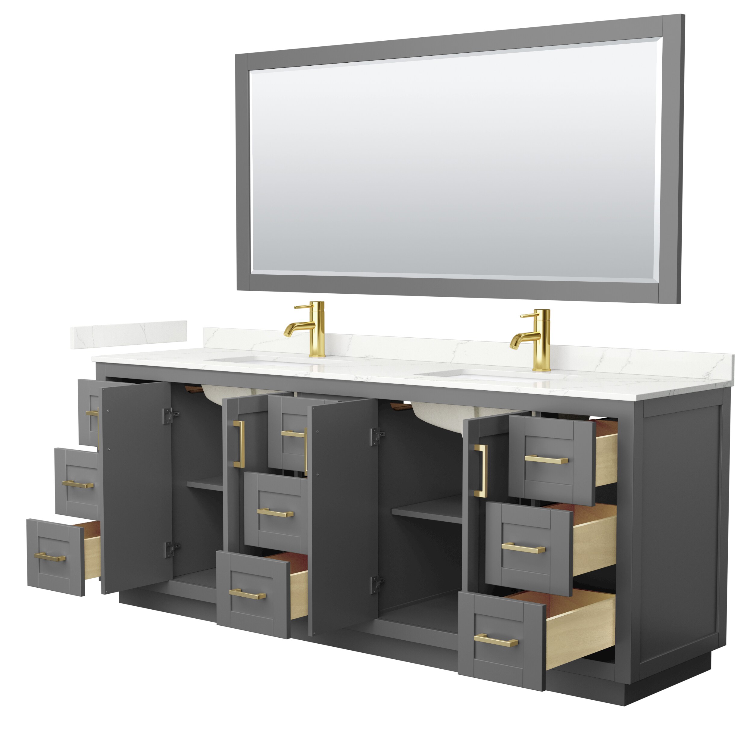Wyndham Collection WCF292984DGGGTUNSM70 Bath-Vanity-Combo - View #3