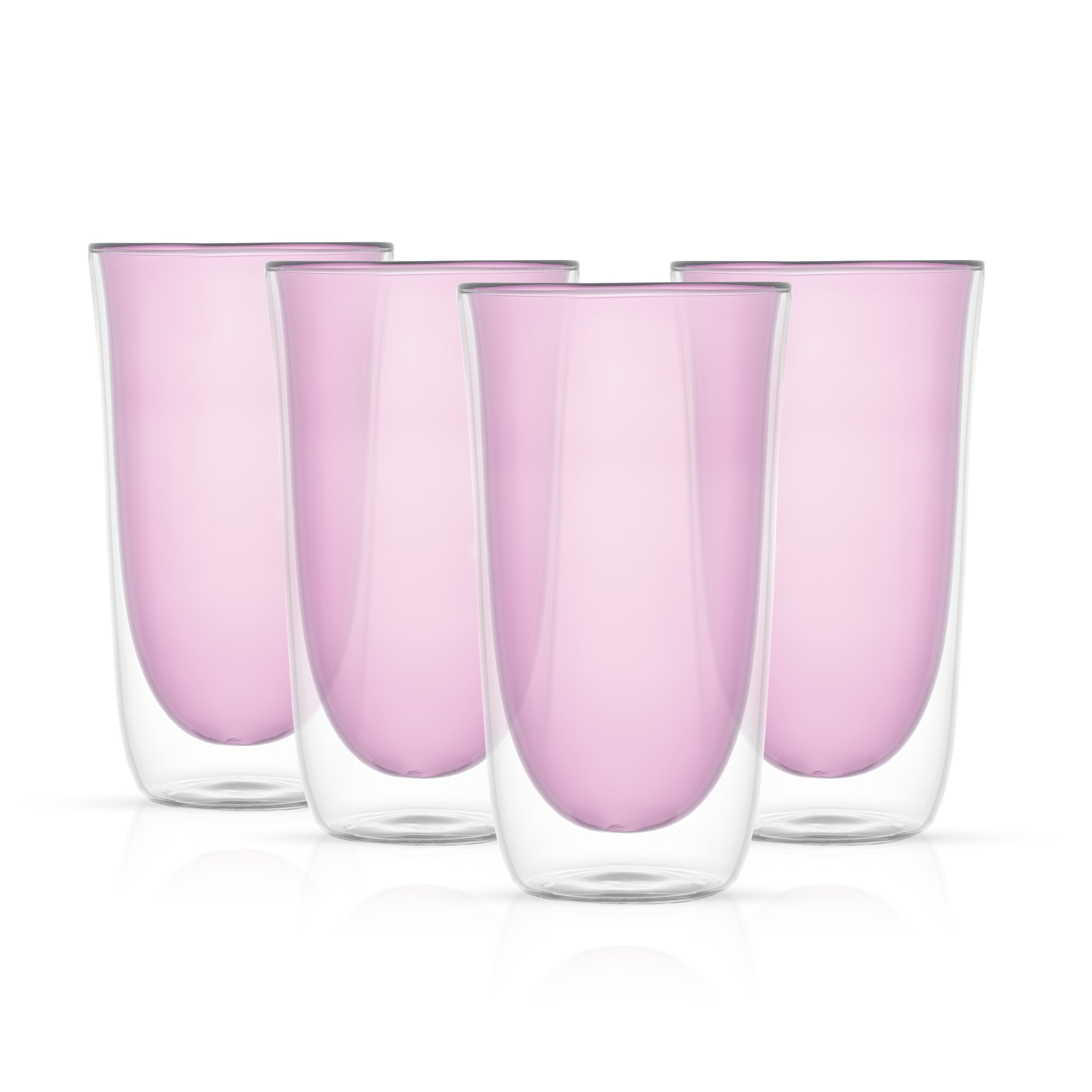 JoyJolt Spike 13.5-fl oz Glass Pink Goblet Set of: 4