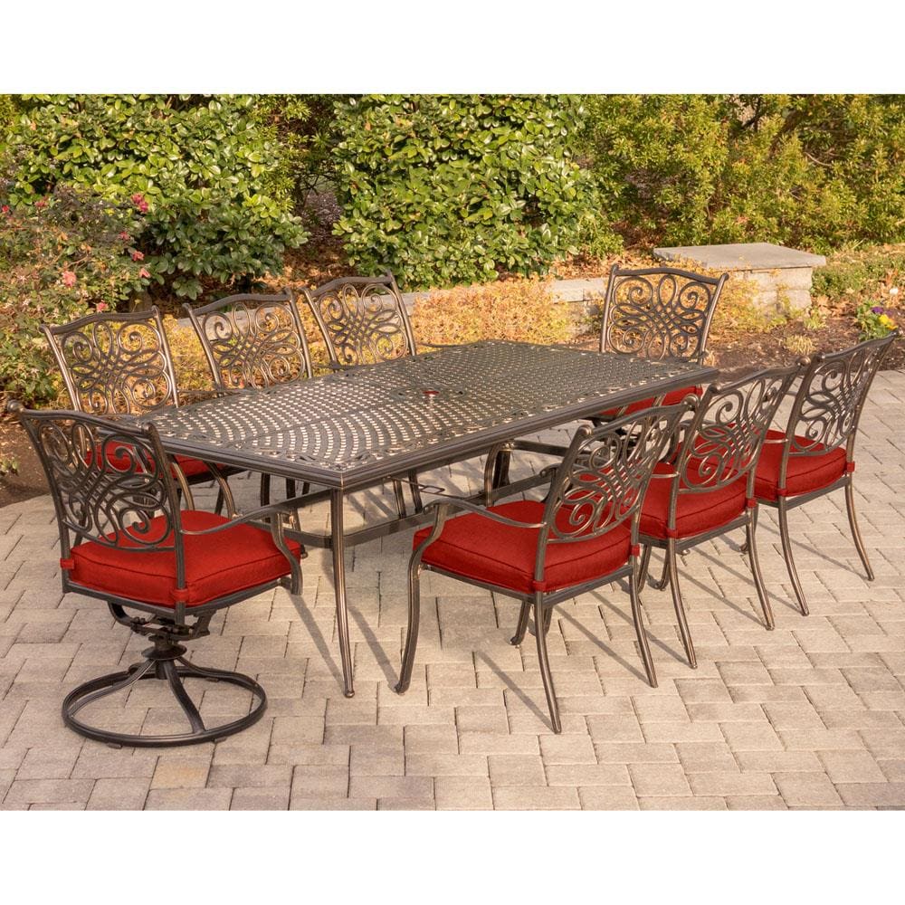 Hanover TRAD9PCSW2-RED Patio-Dining-Sets - View #15