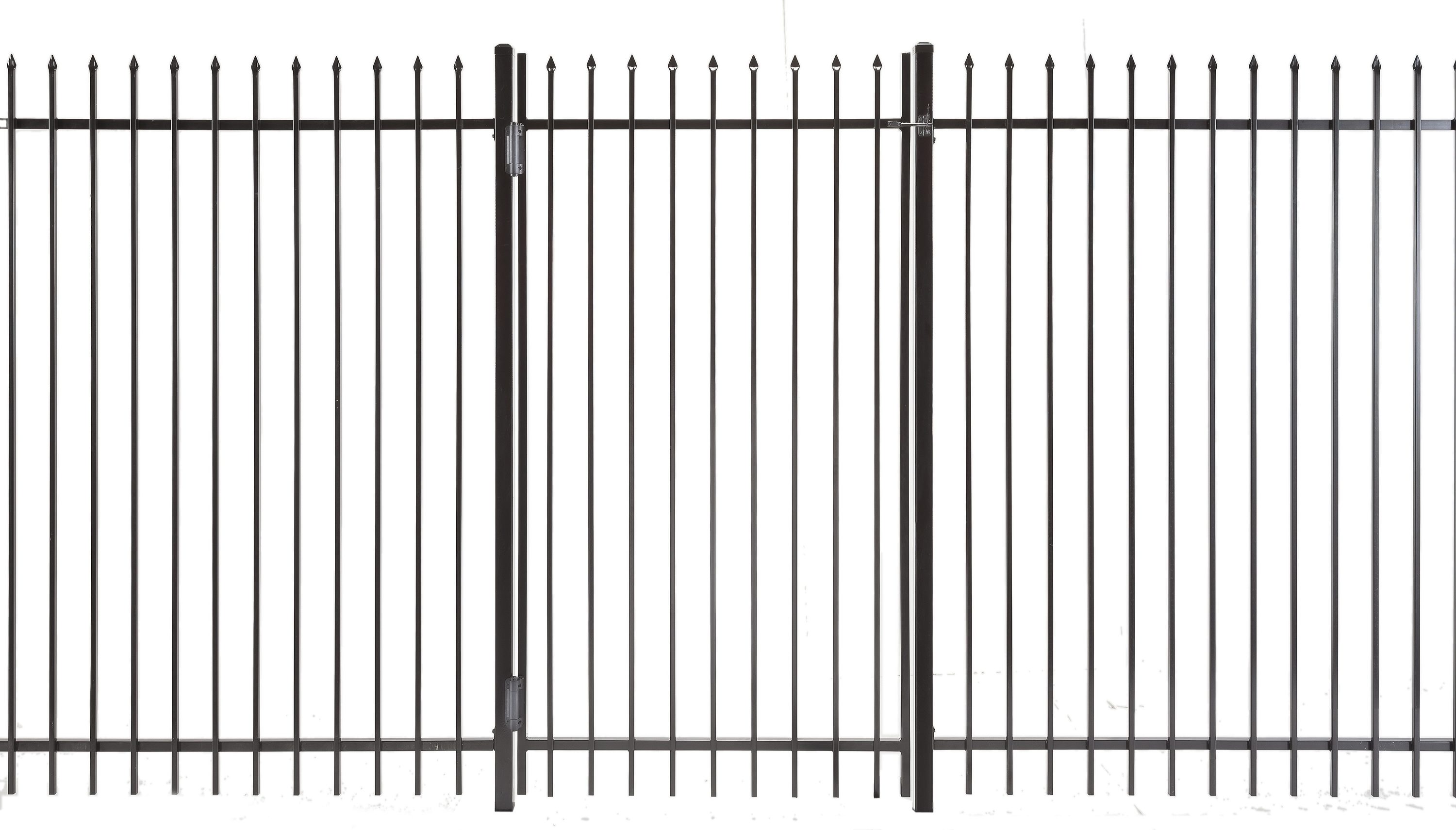 Lafayette 6-ft H x 4-ft W Powder Coated Vinyl-coated Steel Pressed-point Decorative Walk-thru Fence Gate