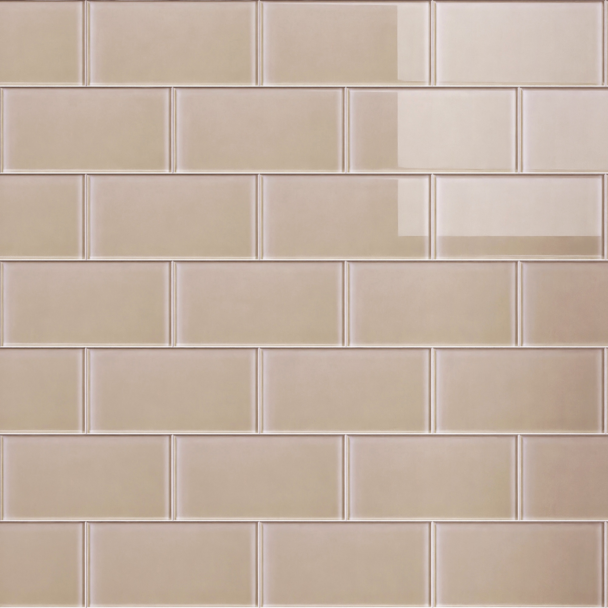 Essential Tile Crysten Beige 3-in x 6-in Glossy Glass Subway Tile ( 10-sq ft Carton )