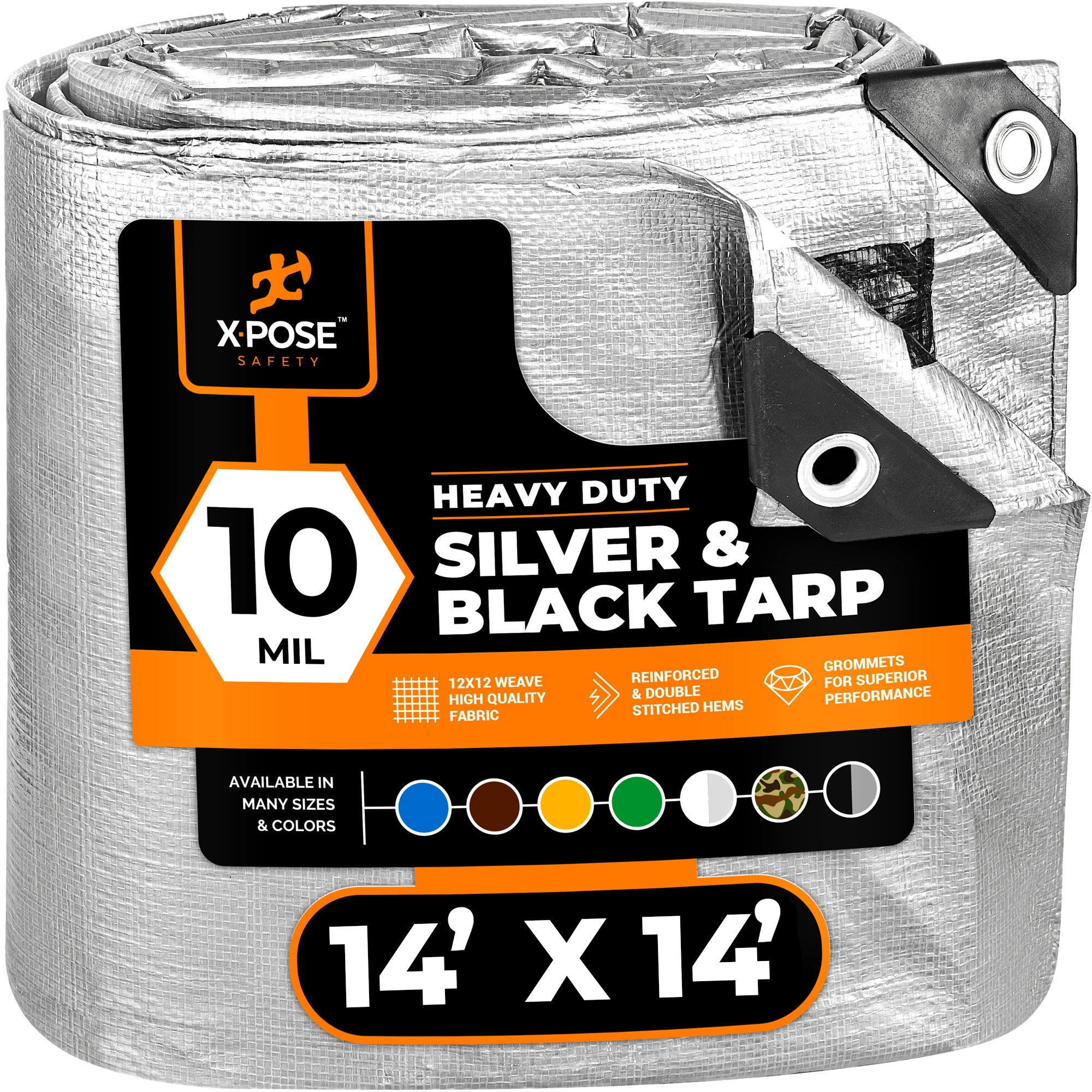 XPOSE SAFETY STH-1414-X 14-ft x 14-ft Silver Commercial Polyethylene 10-mil Tarp