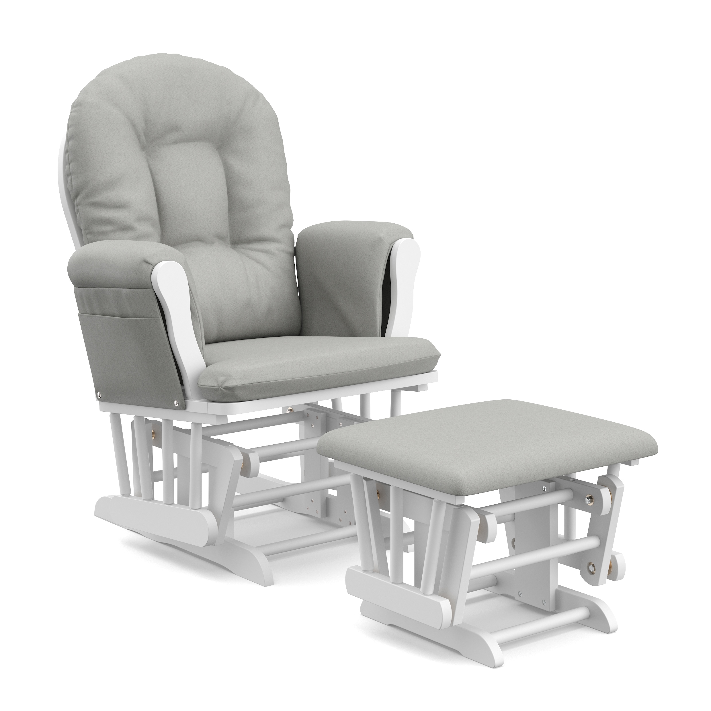 Storkcraft 06550-6011 Casual White/Light Gray Glider Chair