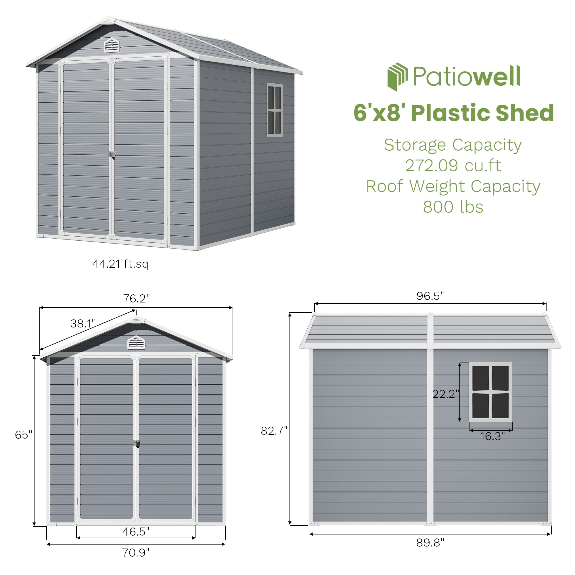 Patiowell WES-0382A-L4 Vinyl-Resin-Storage-Buildings - View #9