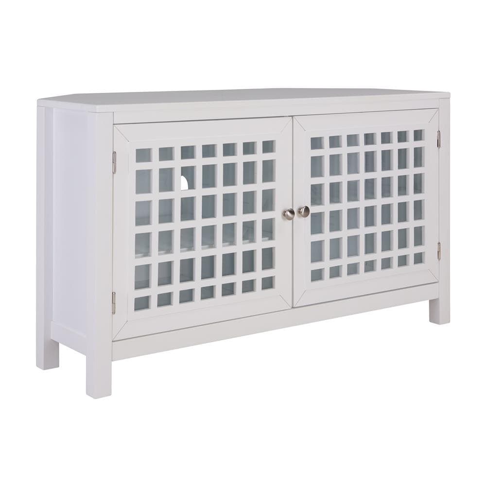 Boston Loft Furnishings ATG1799LT Valhalla Transitional White Corner TV stand ( Accommodates TVs up to 40-in )