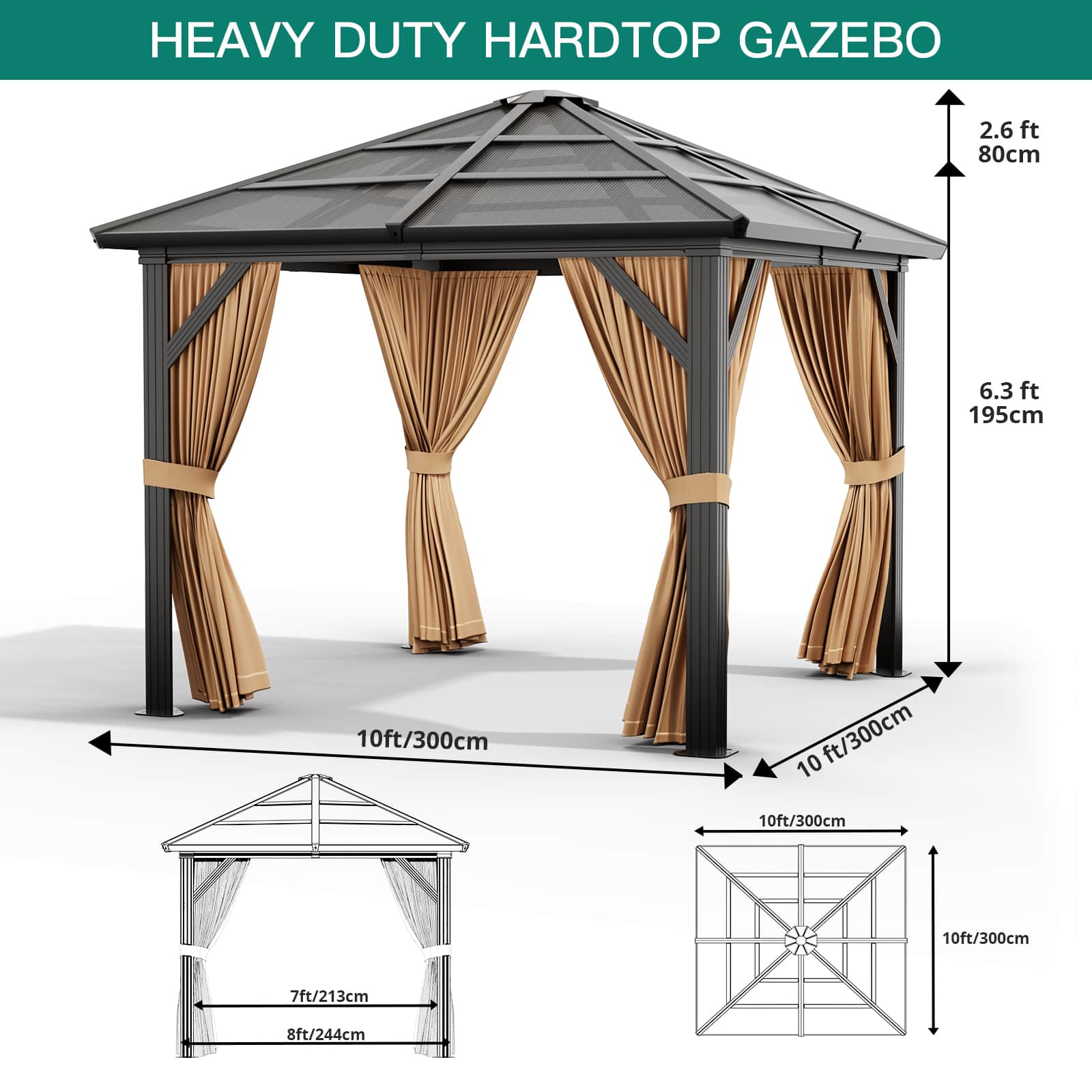 Garvee SQYPOU3ALYDCJE Wood-Resin-Gazebos - View #3