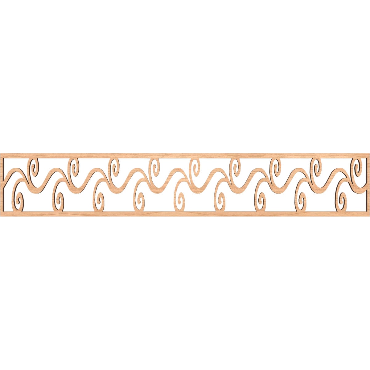 Ekena Millwork MLDB08X46TILHI Tilden Fretwork Flat Trim 8-in x 3.89-ft Hickory Brown Unfinished 2156641 Pierced Wall Panel Moulding