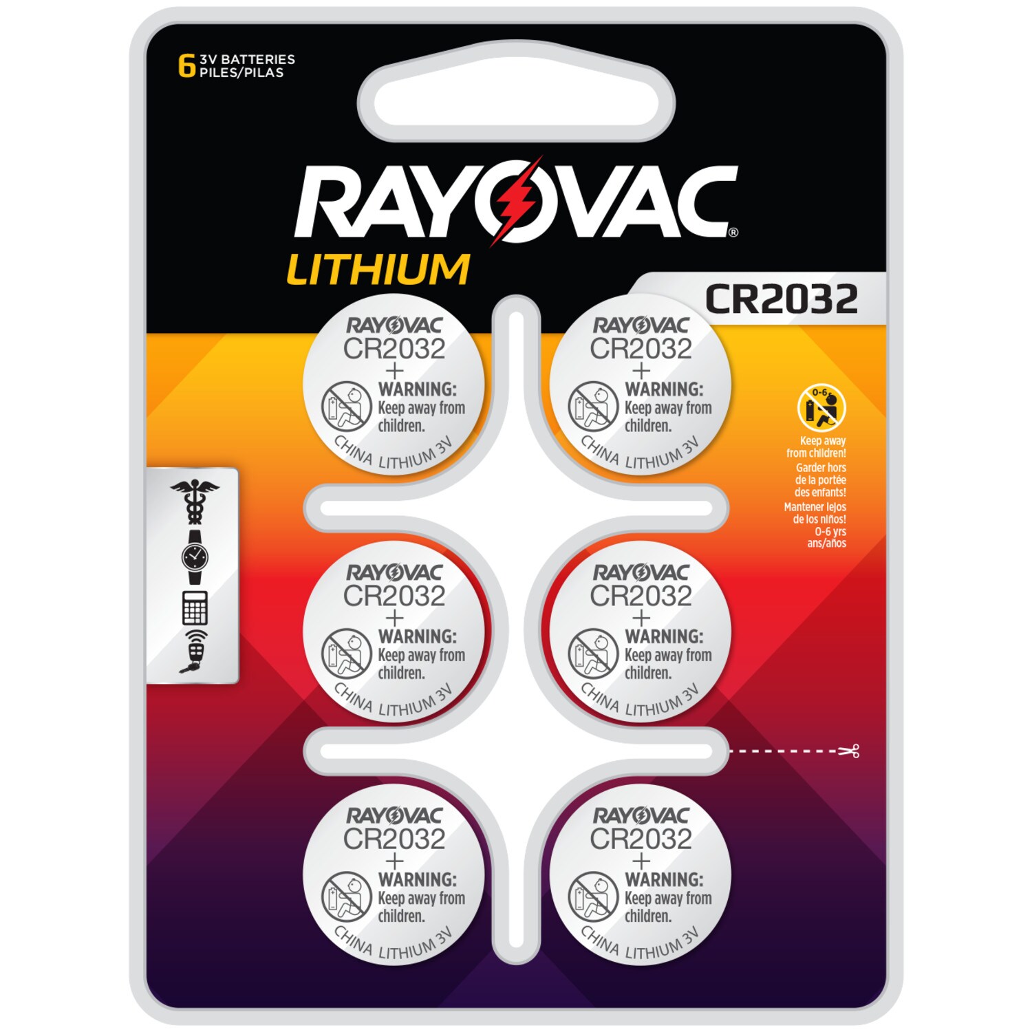 Rayovac KECR2032-6 Lithium Coin Lithium Cr2032 Coin Batteries (6-Pack)