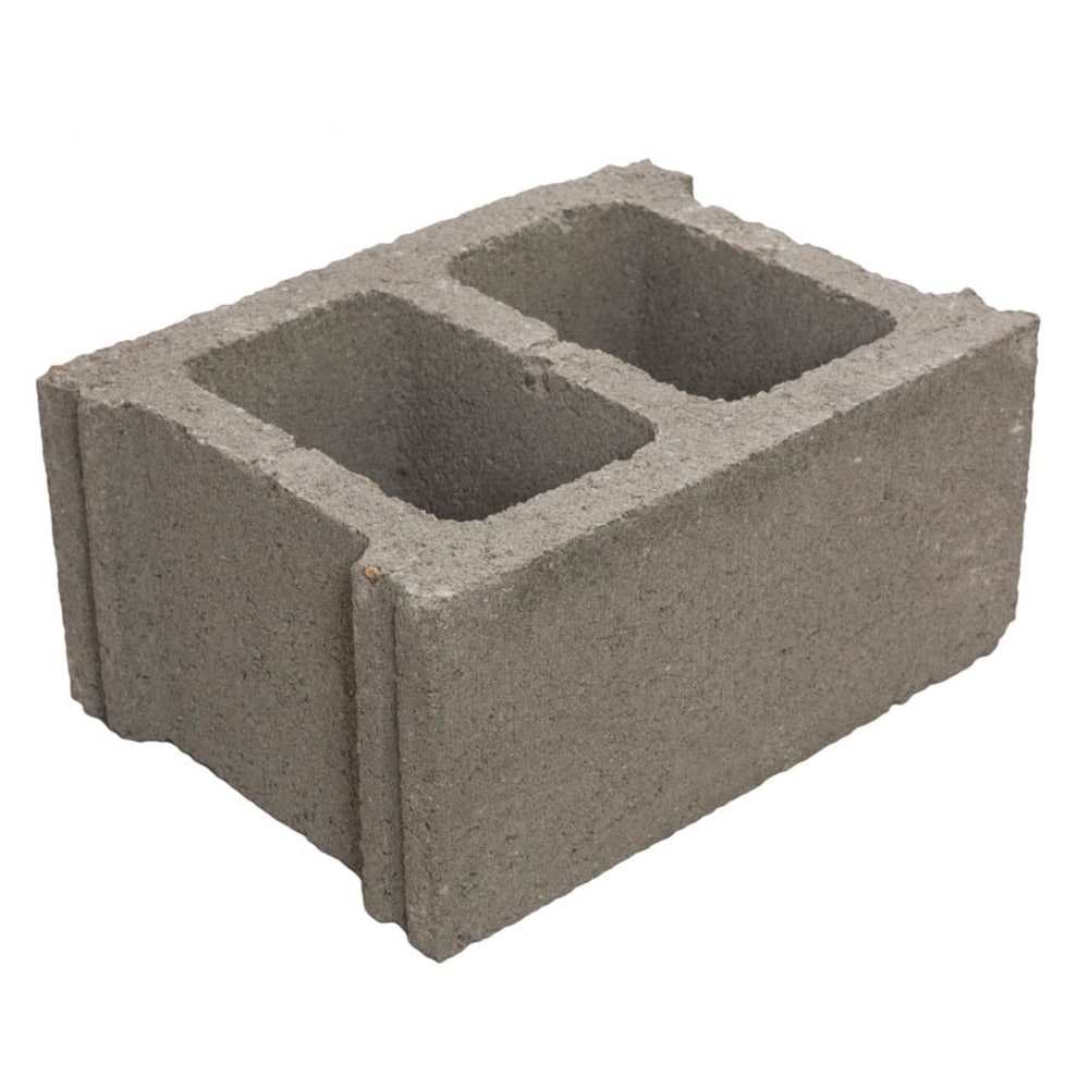 12-in W x 8-in H x 16-in L Cored Concrete Block #MBL 12RN00000