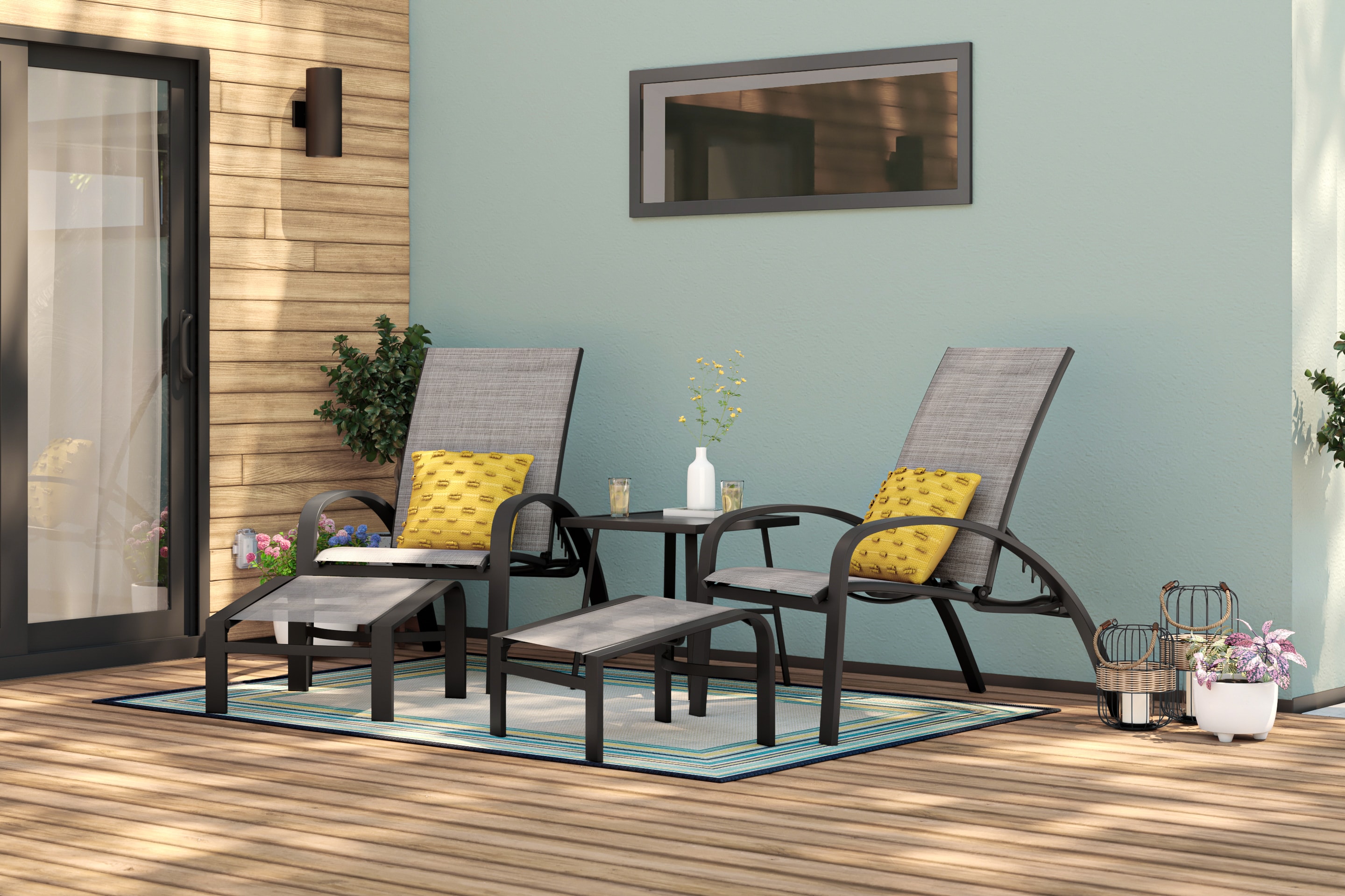 Style Selections A20-68-ST Cotterson 5-Piece Patio Conversation Set with Tan No Brand