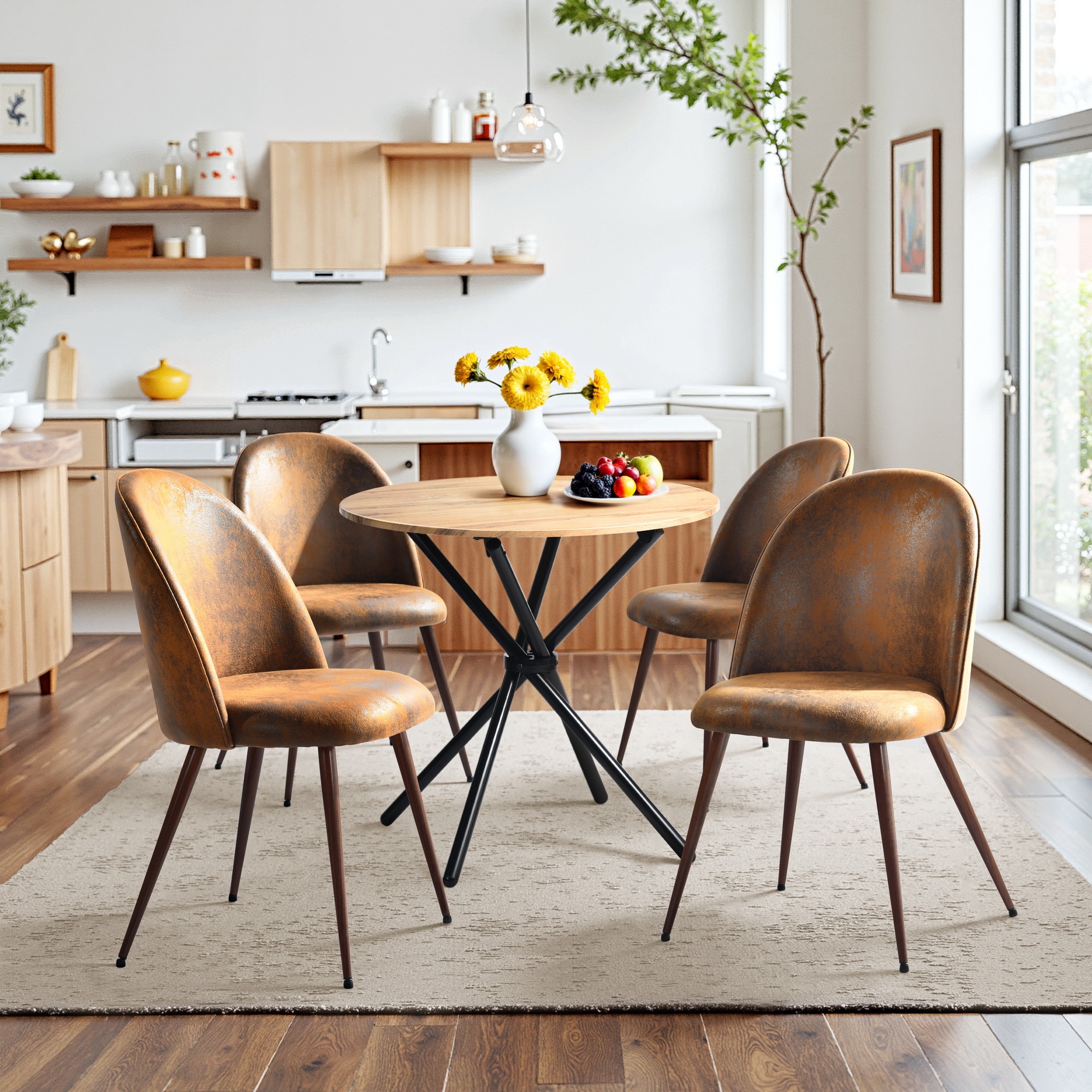 Homy Casa HAVEN BROWN 4PK Dining-Chairs - View #3