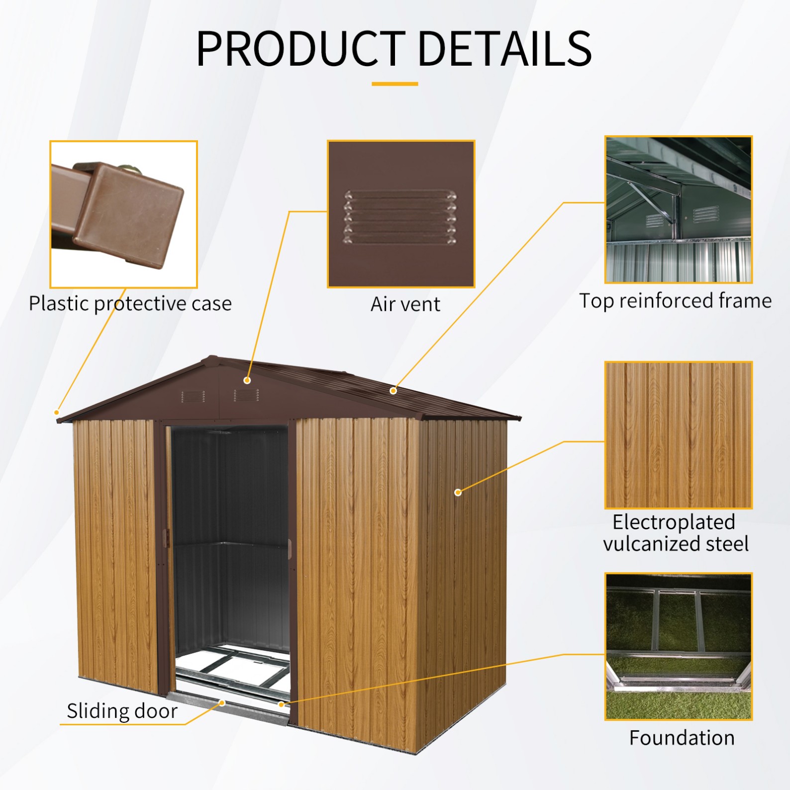 WELLFOR GGJS00384GY Metal-Storage-Buildings-Sheds - View #5