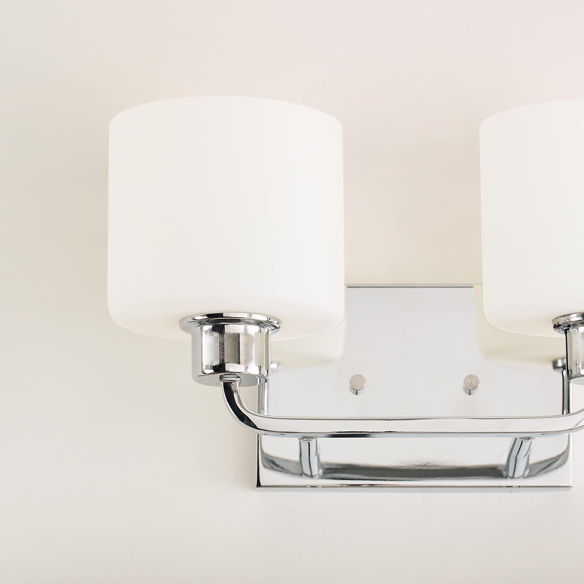 Canfield Chrome 2-Light Wall Sconce with Etched Glass Shade