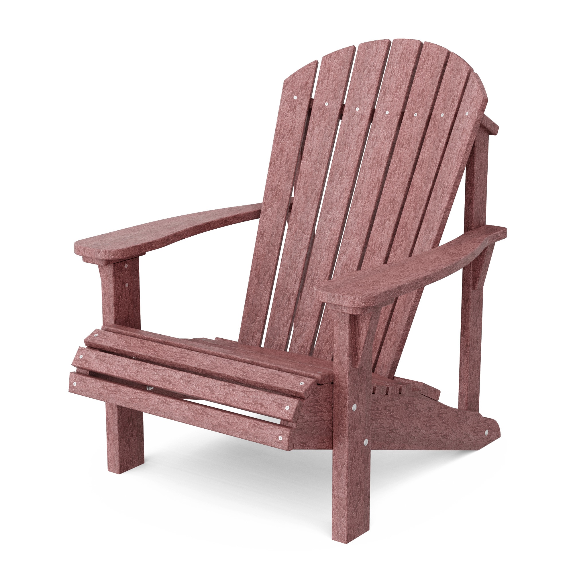 Wildridge LCC-111-CW Heritage Sunrise Cherrywood HDPE Frame Stationary Adirondack Chair with Slat Seat