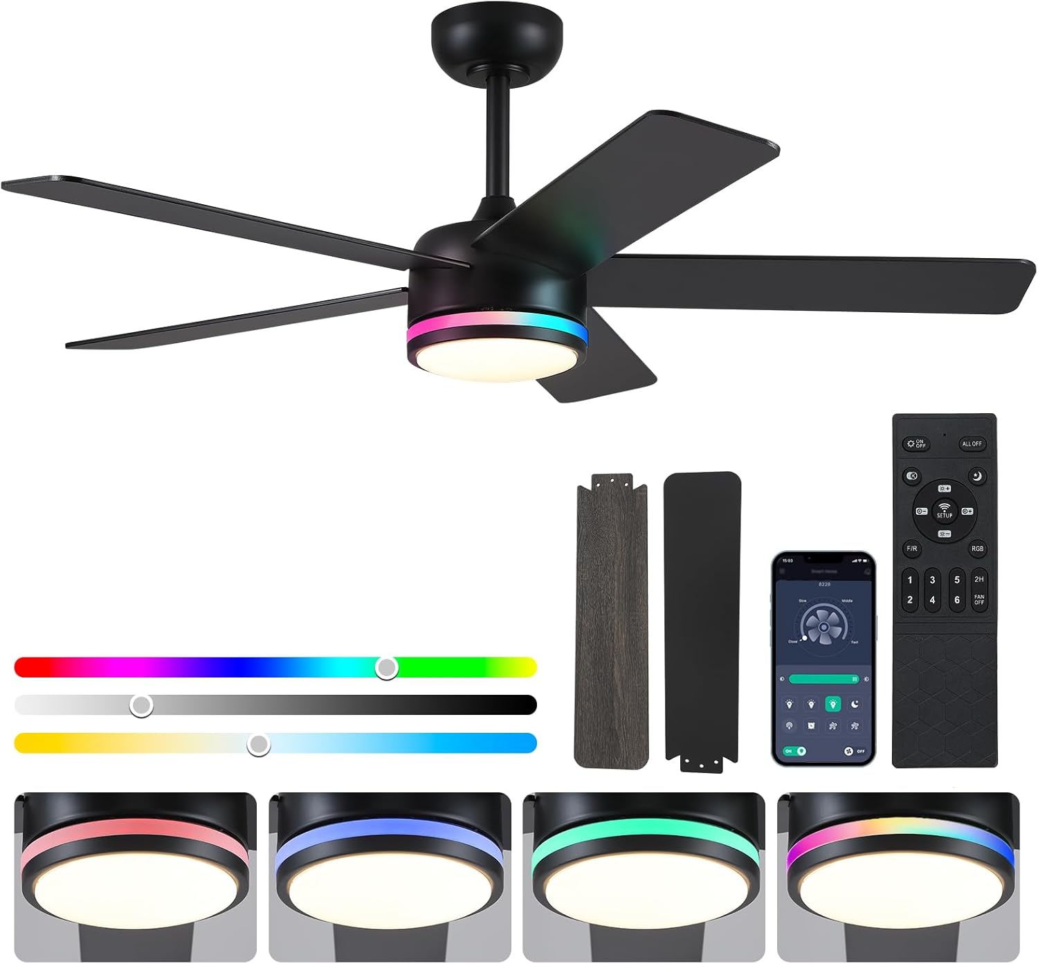 Kviflon 2L8228-46BKRGB Ceiling-Fans - View #3