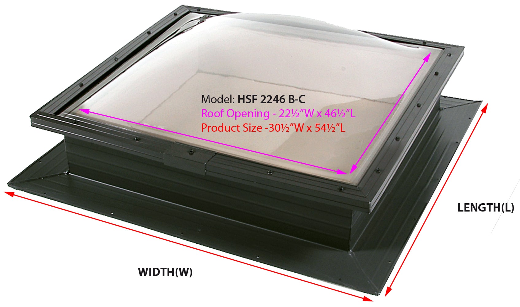 Sun-Tek 22-1/2-in x 22-1/2-in Fixed Self-flashing Aluminum