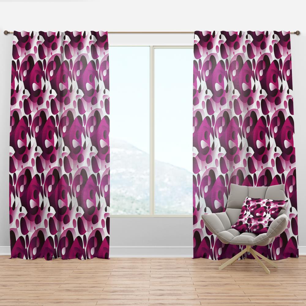 Designart CTN24429-52-95 95-in Purple Abstract Room darkening Thermal lined Rod pocket Single curtain panel