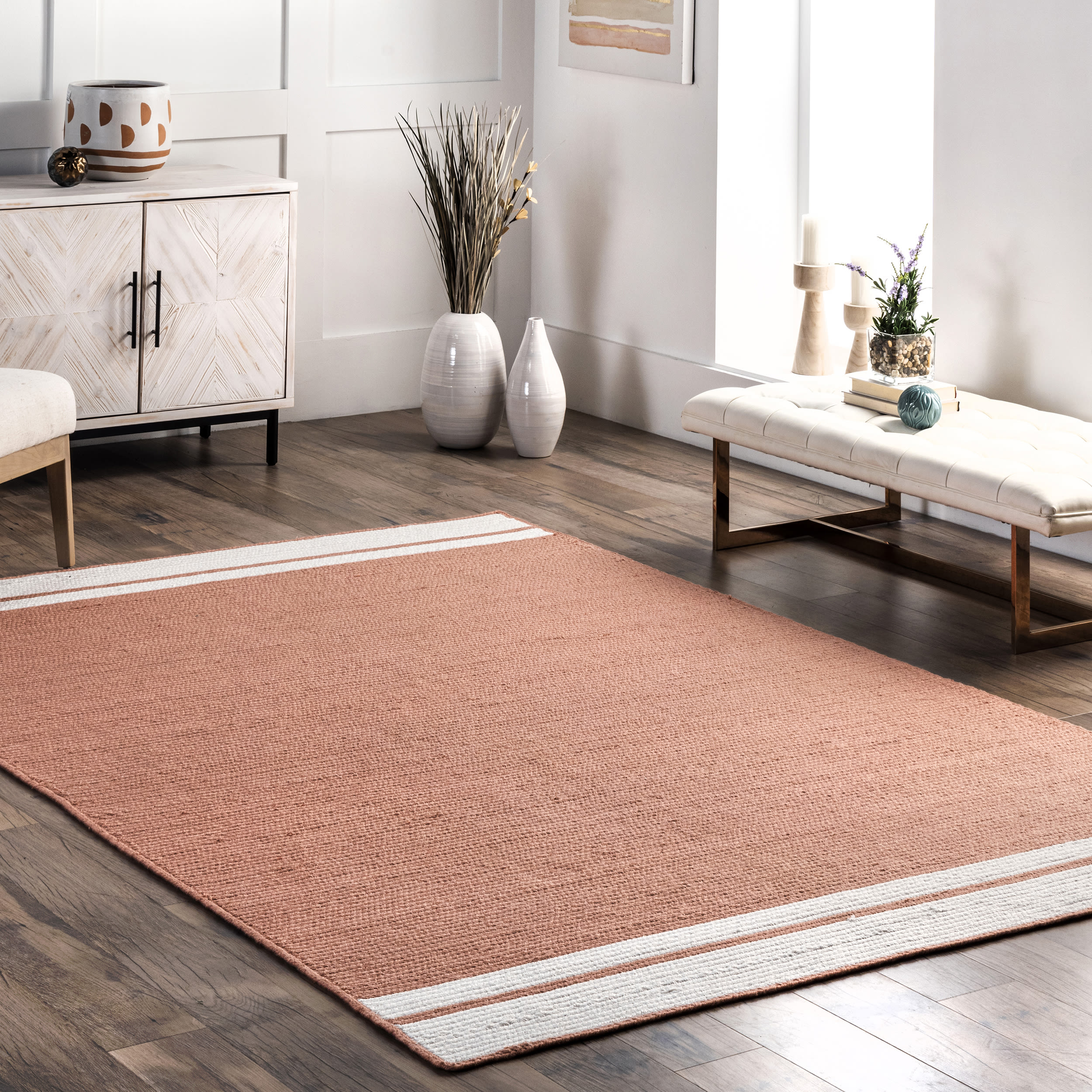 nuLOOM WDMD01A-8010 Georgina 8 x 10 (ft) Loomed Polyester Rust Rectangular Indoor Solid Vacuum regularly Area rug