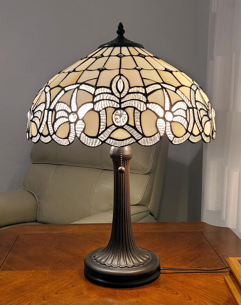 Amora Lighting AM293TL16B 18-in Multi Pull-chain Table Lamp with Glass Shade