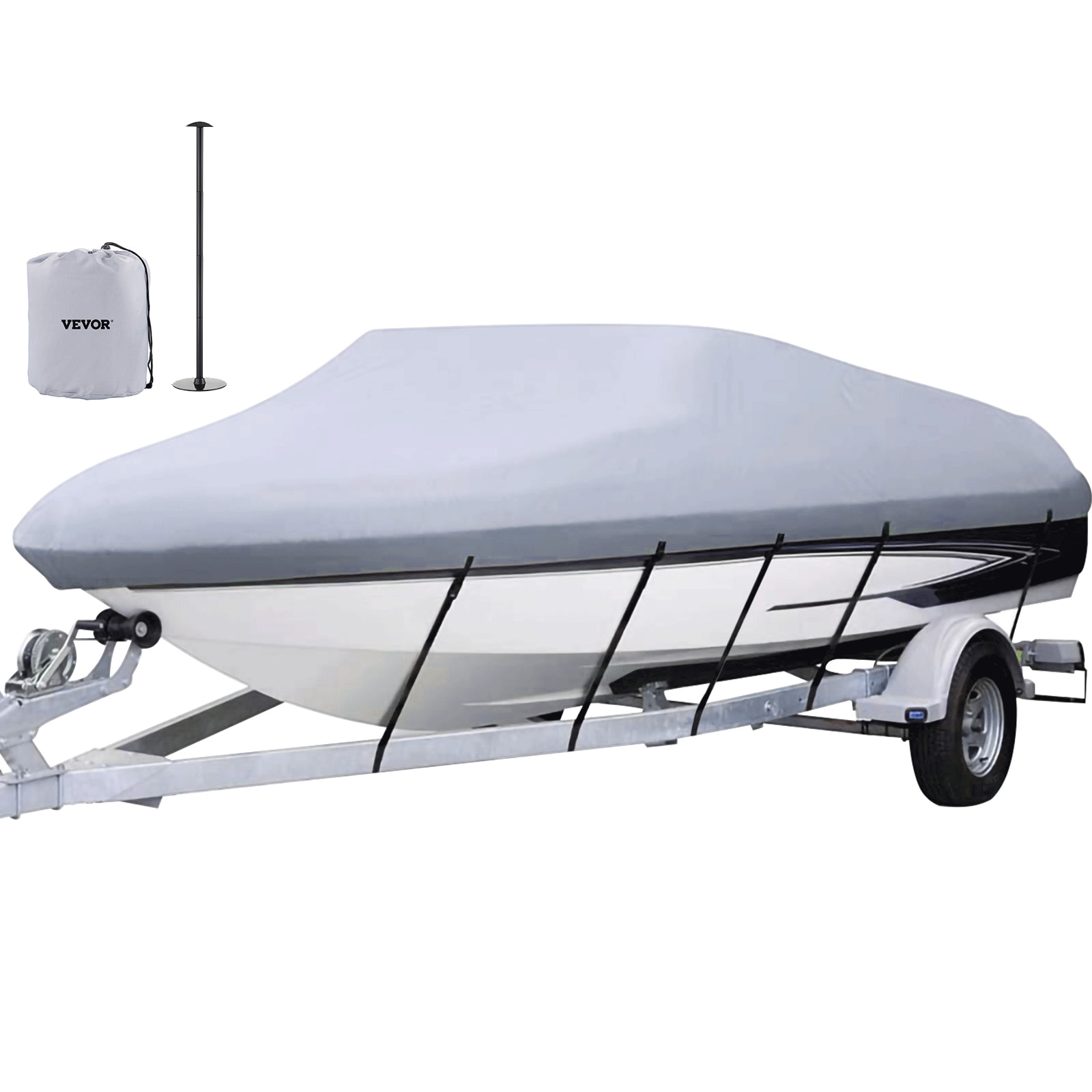 600D Waterproof Boat Bimini Top Cover, 4 Bow Bimini Top Canvas Sun Shade  Boat Canopy (No Frame,Storage Boot） 