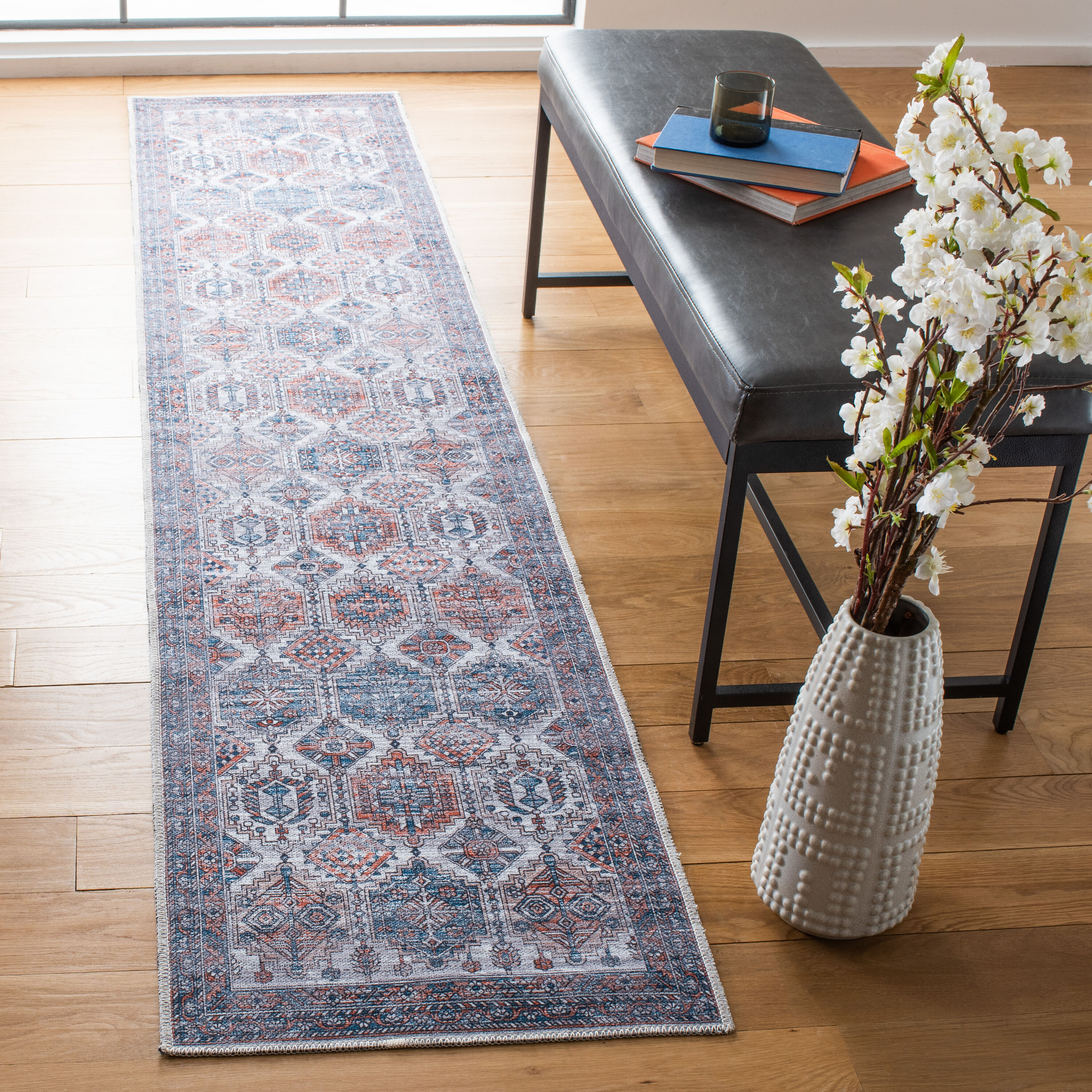 Ivory Rust Easy-Care Viscose Chenille 24" Accent Rug