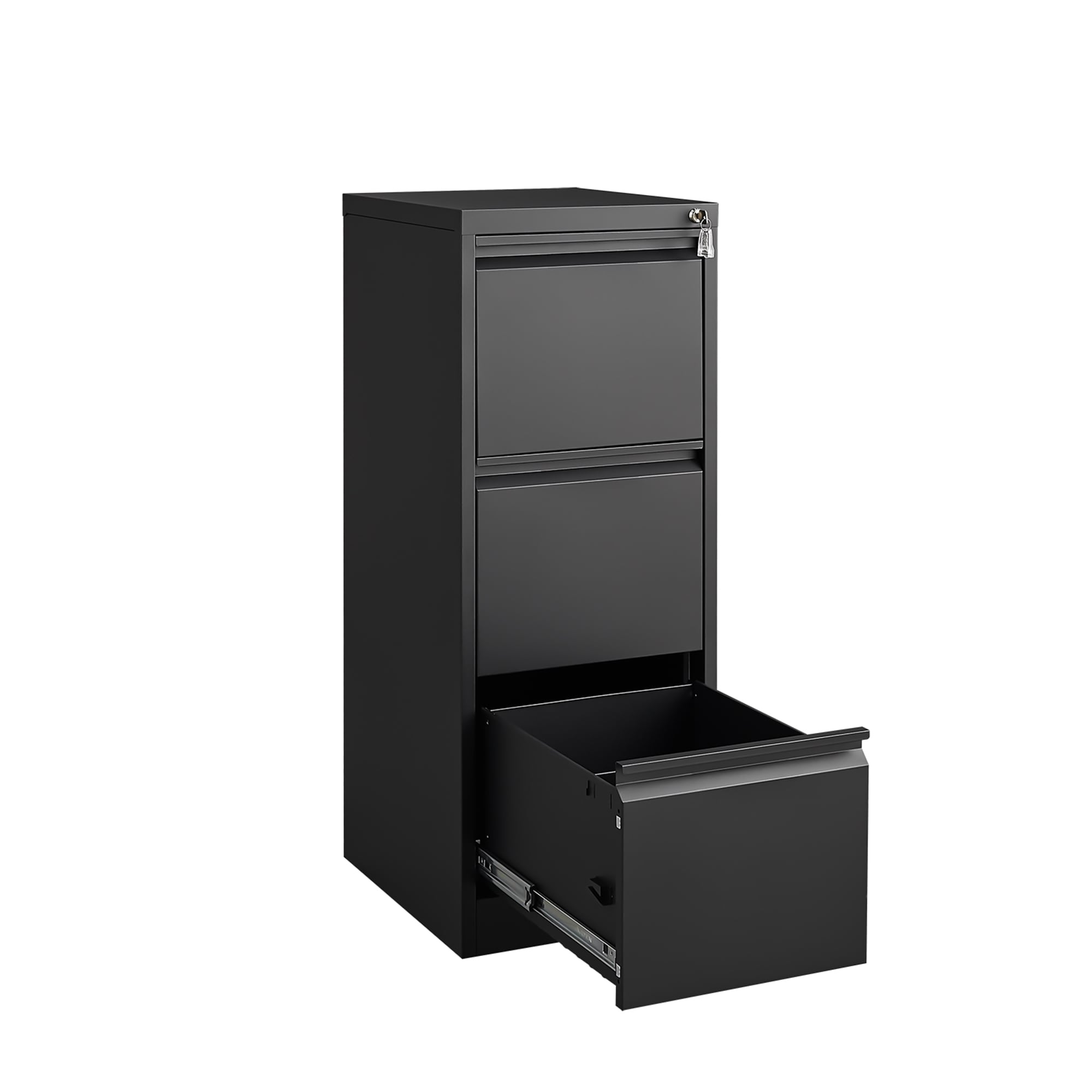 SINOFURN SYD050007BK Black 3 -Drawer 14.8-in File Cabinet