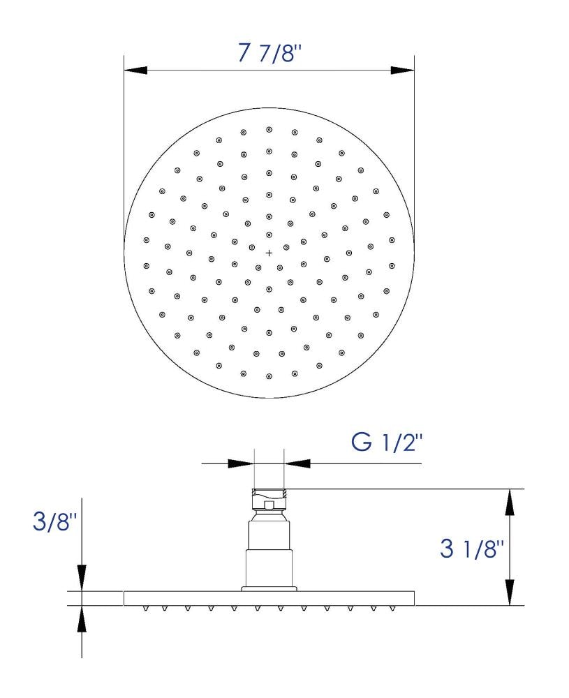 ALFI LED8R-BN Fixed-Showerhead - View #7