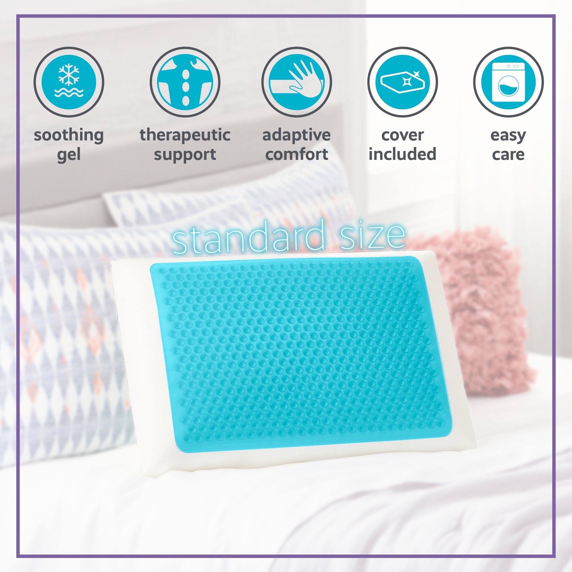Comfort Revolution Hydraluxe Gel Memory Foam Bed Pillow 2024