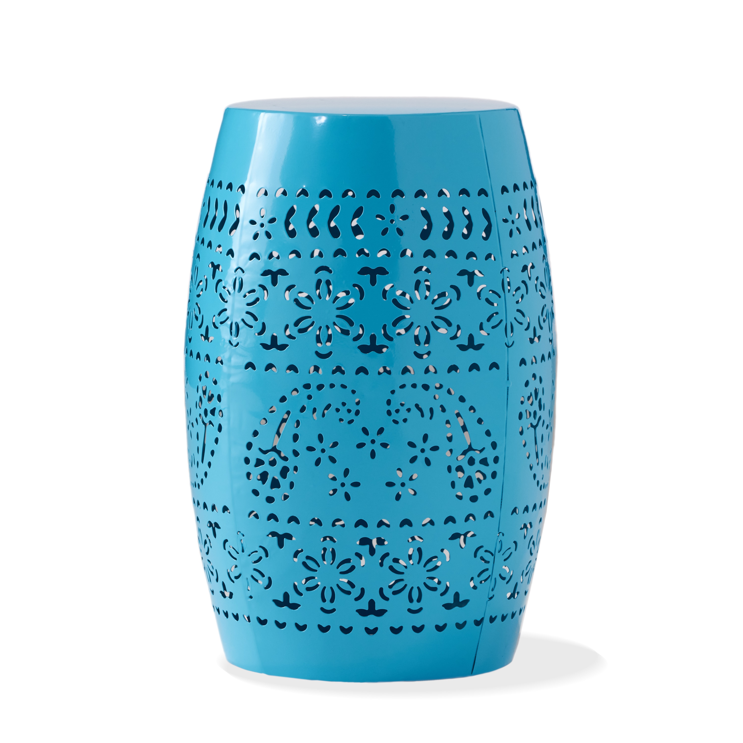AHIOU HOME ZAAHG-61304.00BLUGS 18-in Blue Steel Barrel Garden Stool