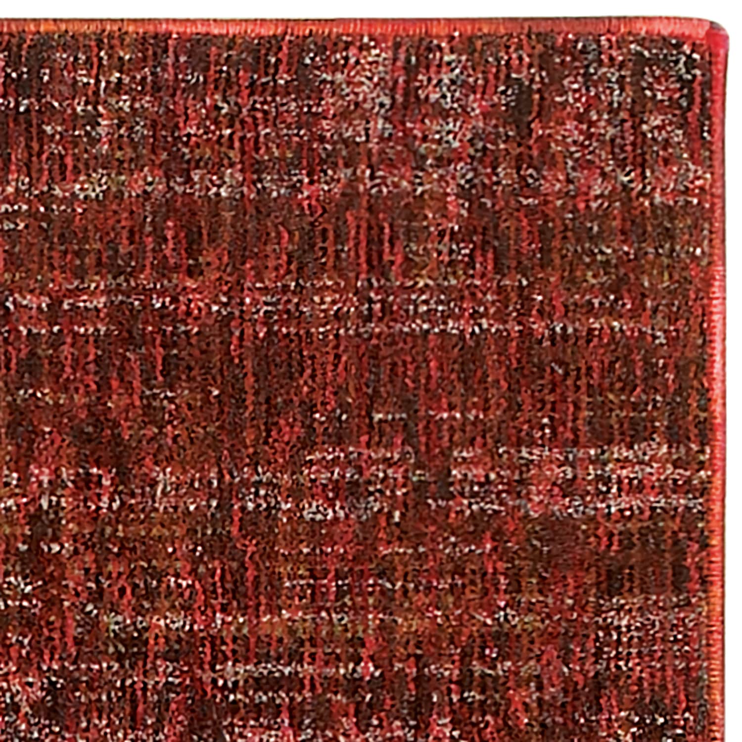 Red and Rust Synthetic Oriental Runner Rug, 2'3" x 8'