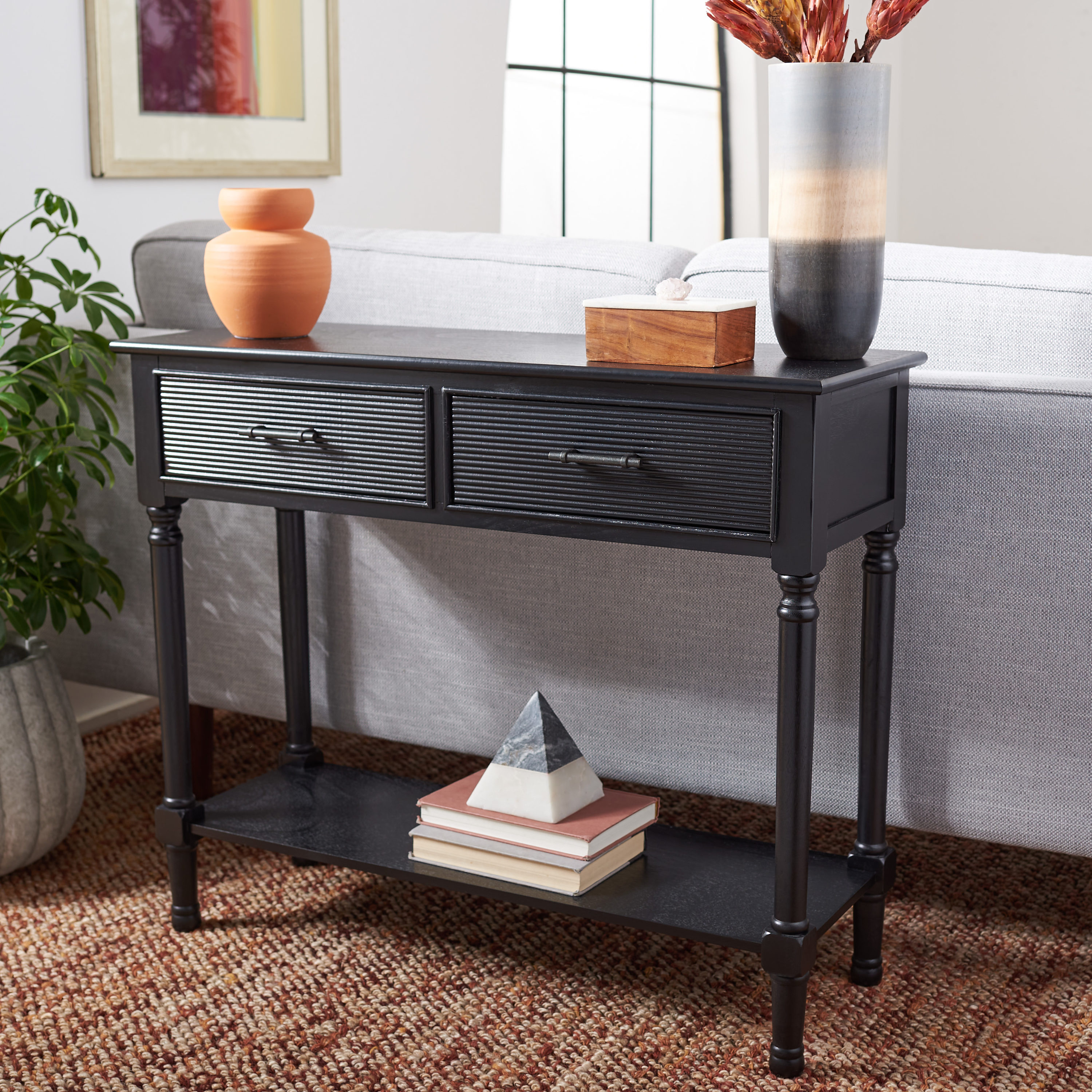 Safavieh Ryder Farmhouse Black Console Table CNS5719B at Lowes.com