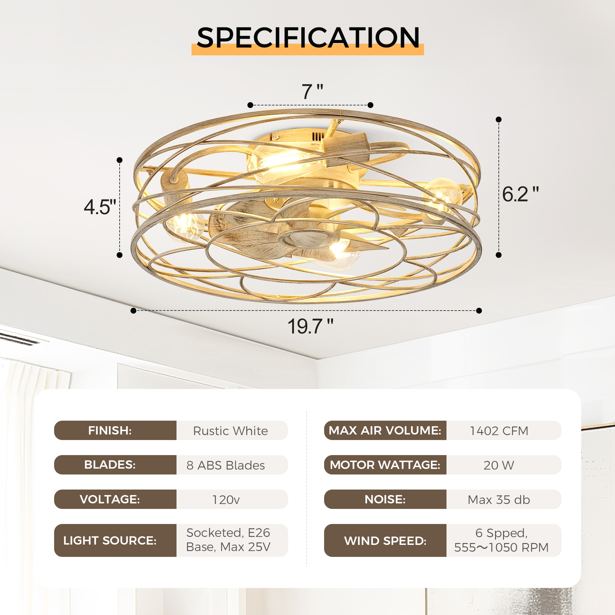LTMATE LT-DCF203-WHG20 Ceiling-Fans - View #2