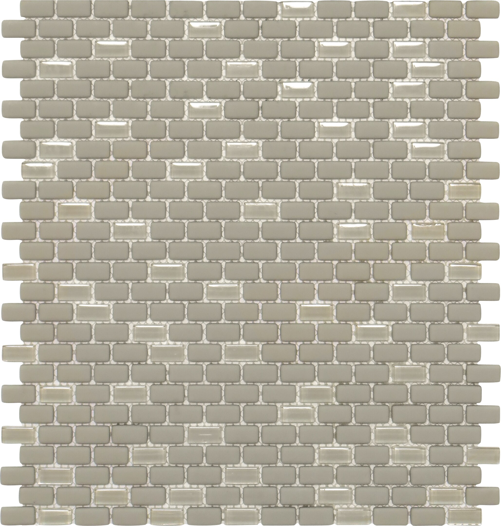 Apollo Tile APLVRE8805A Alabaster Ecru Beige 11-in x 12-in Multi-finish Recycled Glass Brick Patterned Floor and Wall Tile (4.74-sq. ft/ Carton)
