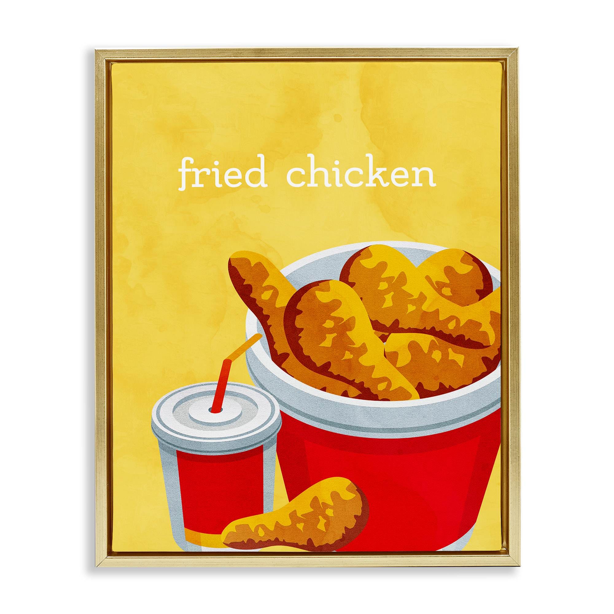 Stupell Industries BS-463-FFG-24X30 Chicken Bucket Takeout Floating Frame design by Kim Allen