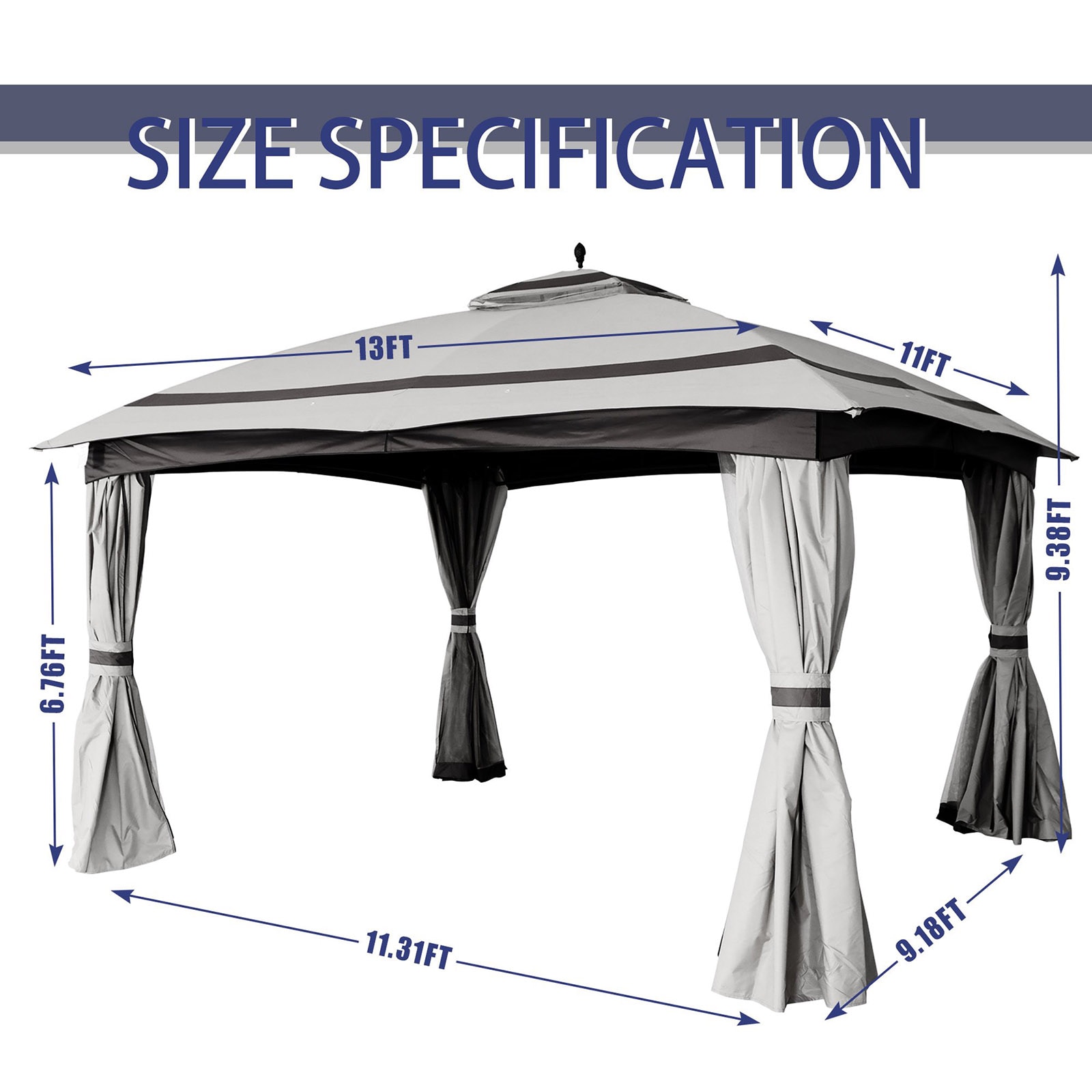 StarEcho AHGUS-CM-D1995A-G Wood-Resin-Gazebos - View #6
