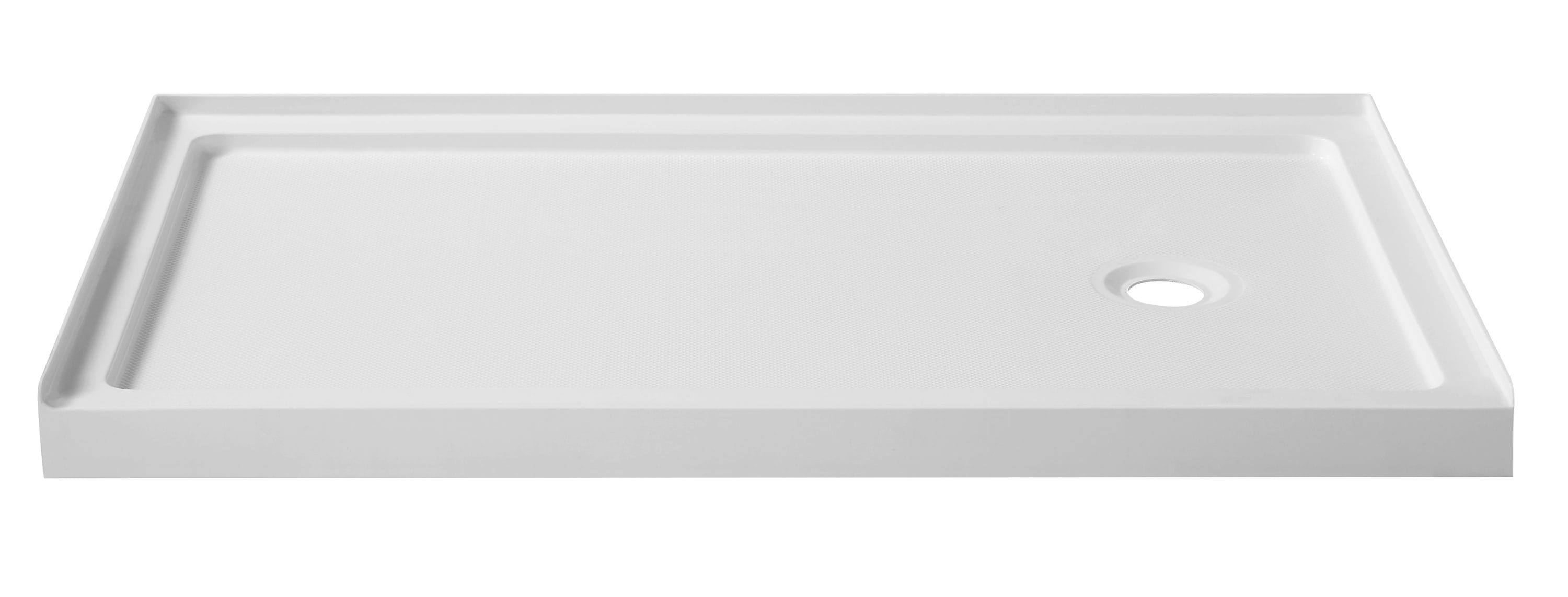 ANZZI SB-AZ007WR Colossi 60-in W x 36-in L Glossy White Single Threshold Rectangle Shower pan base with 3-in H Threshold (Right Drain)