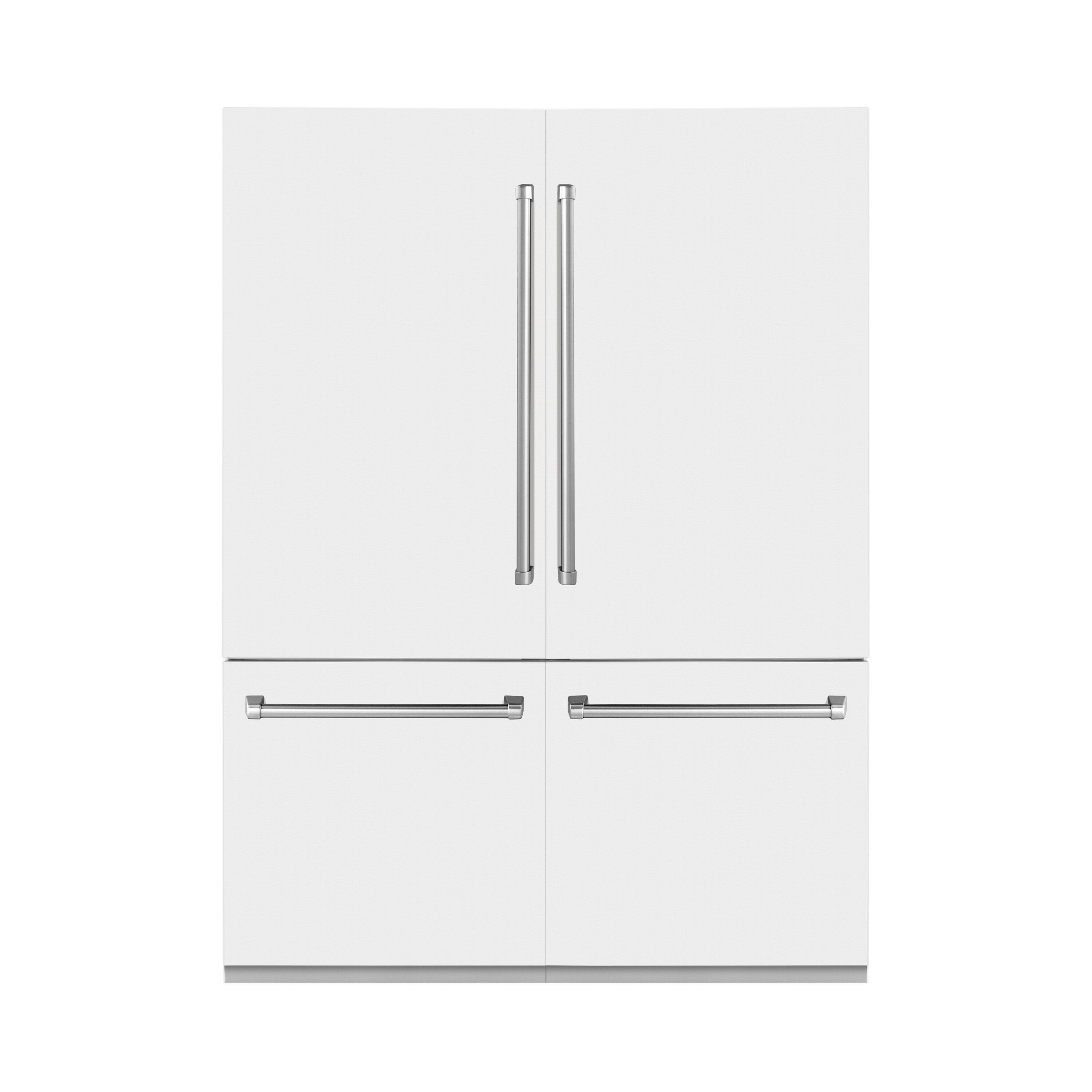 ZLINE KITCHEN & BATH RBIV-WM-60 Counter-Depth 32.2-cu ft 4 -Door Built-In French Door Refrigerator with Ice Maker with Water Dispenser ( Stainless Steel with White Matte Panels ) ENERGY STAR Certified
