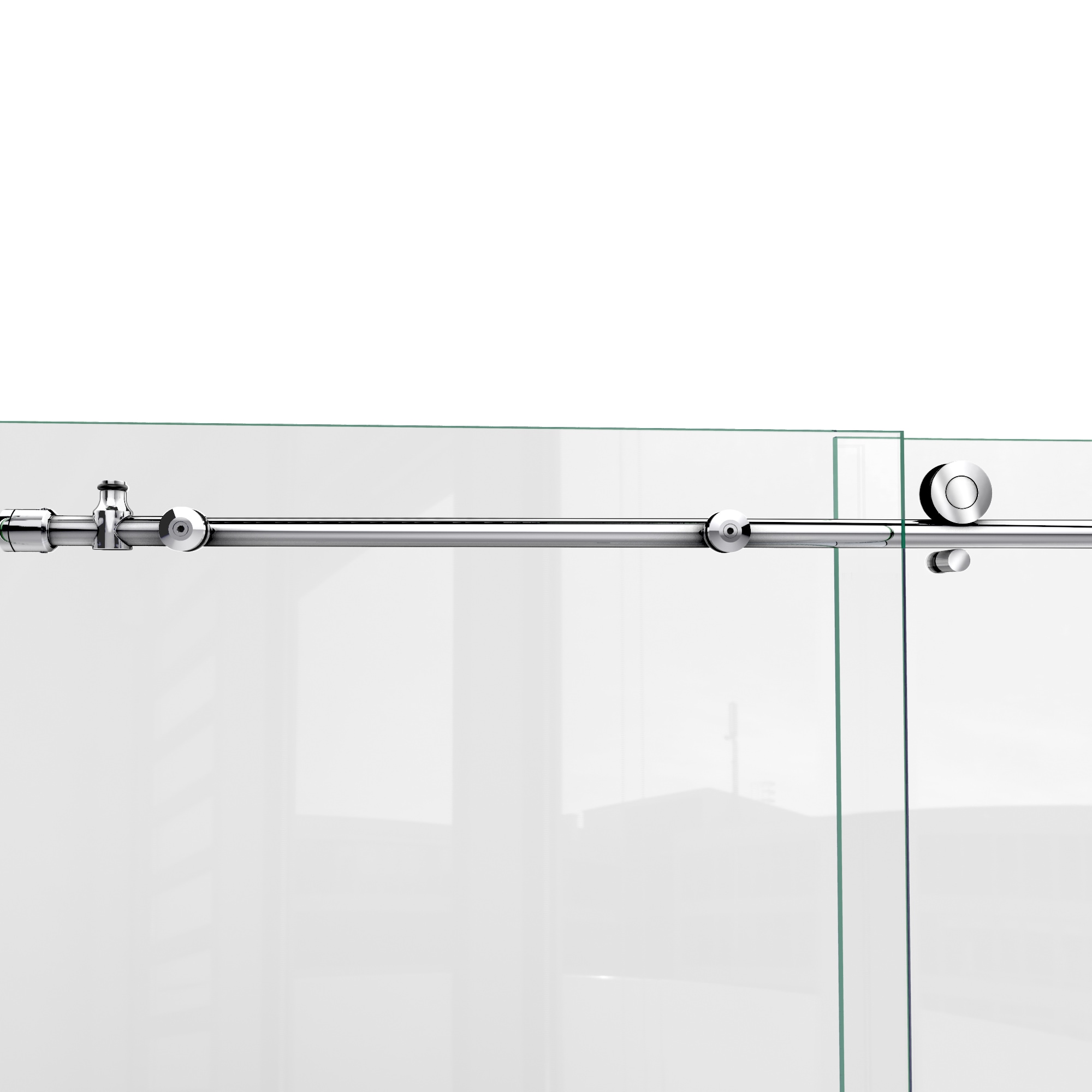 DreamLine Enigma-XO 68-72 in. W x 76 in. H Fully Frameless Sliding Shower Door, Polished Stainless Steel