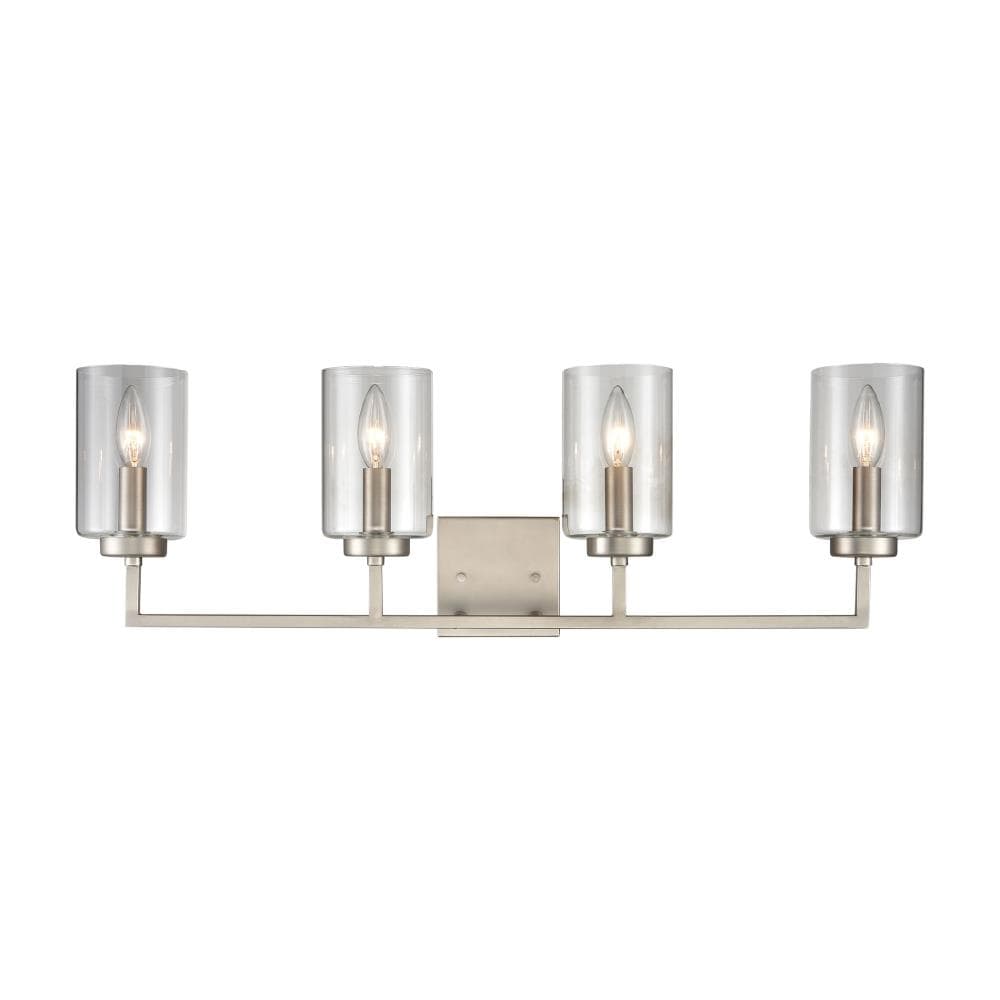 Thomas Lighting CN240142 West End 29.75-in 4 -Light Brushed Steel Transitional Vanity light